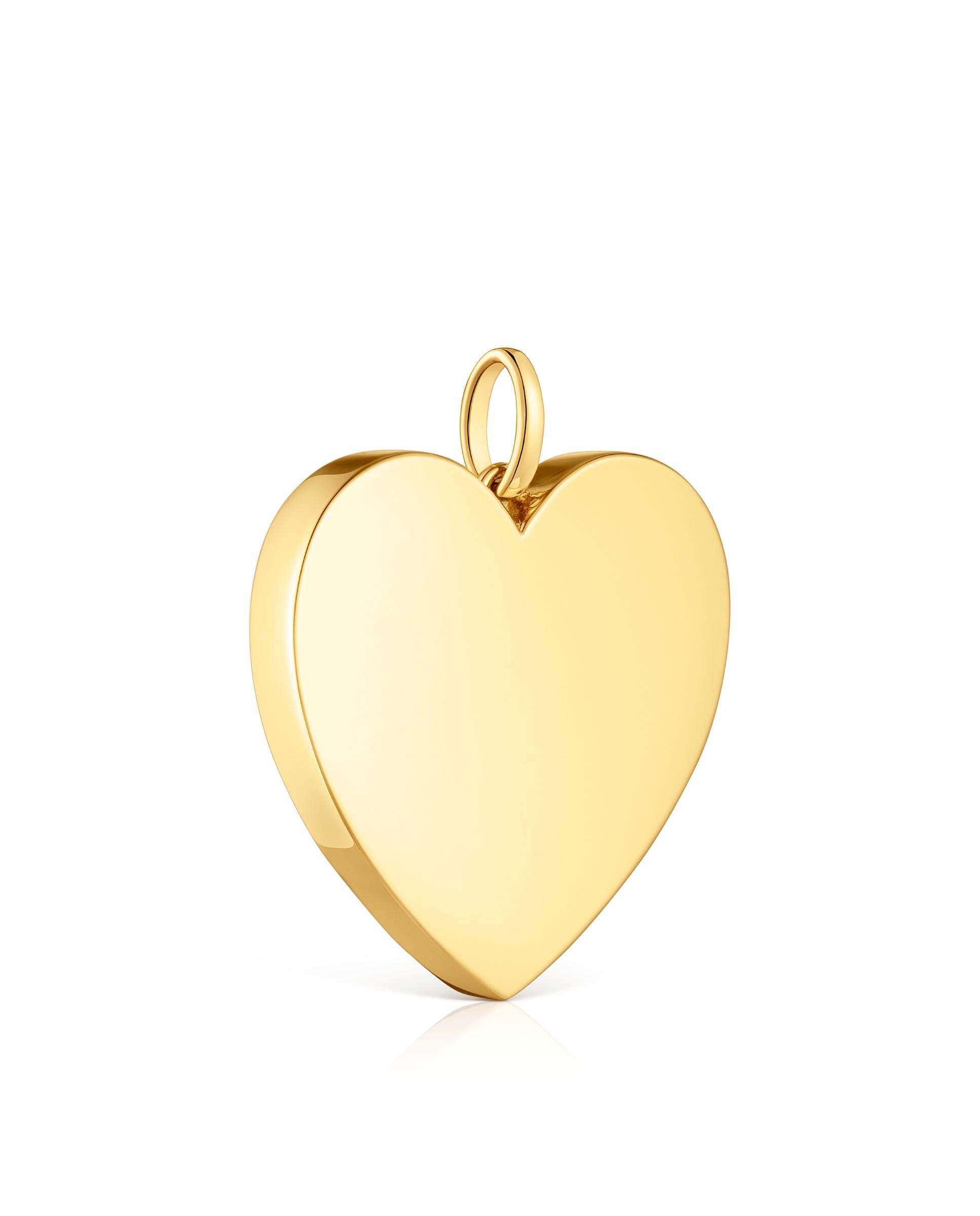 Pendente Sweet Dolls Médio com Coração Banhado em Ouro 18 Kt Sobre Prata Dourado-2