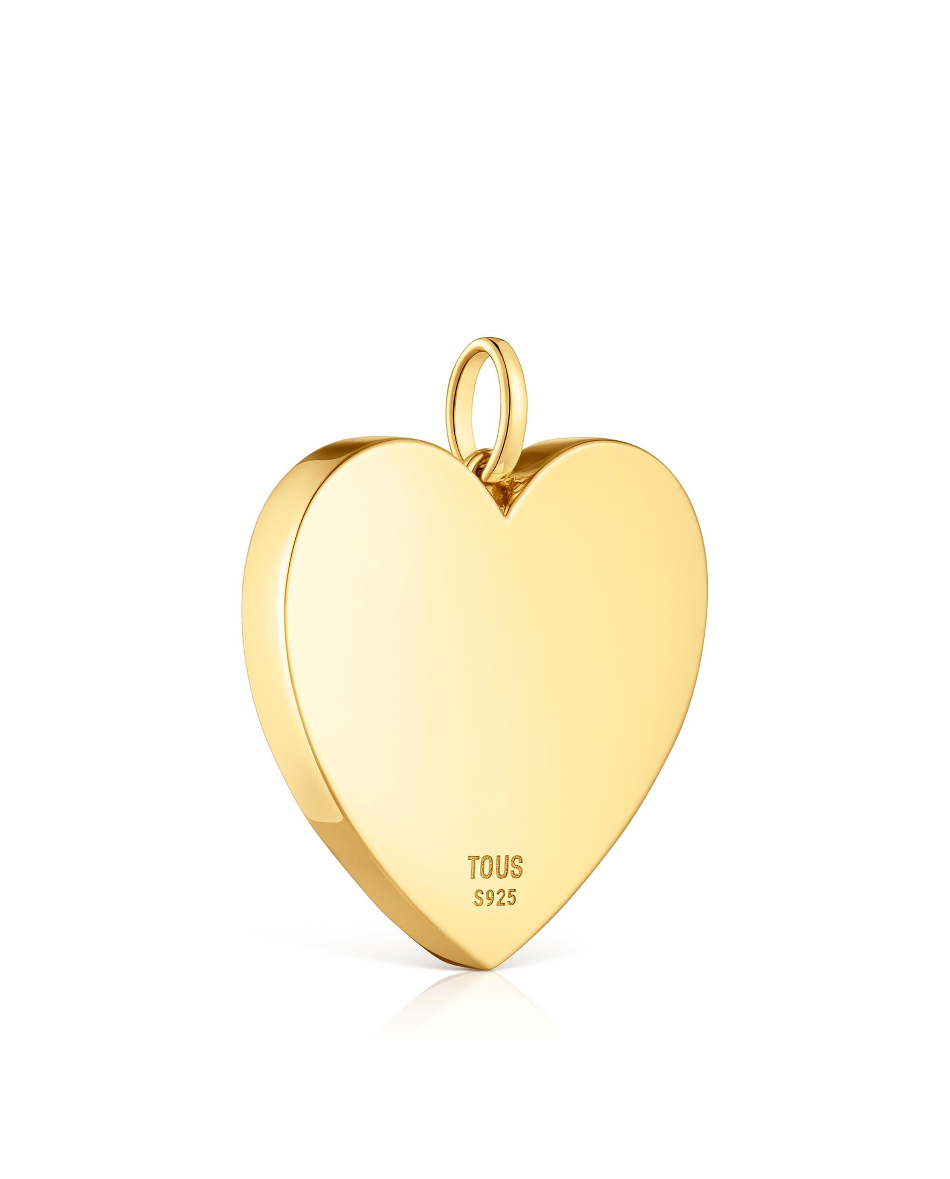 Pendente Sweet Dolls Médio com Coração Banhado em Ouro 18 Kt Sobre Prata Dourado-3