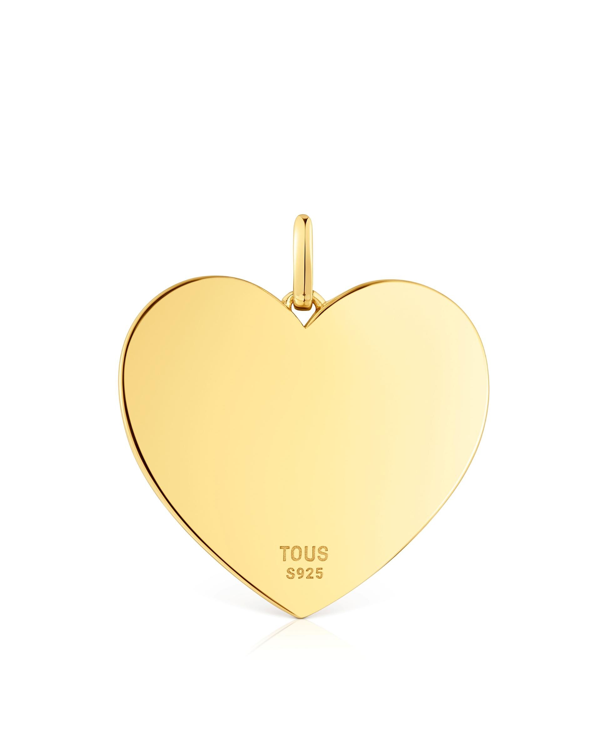 Pendente Sweet Dolls Médio com Coração Banhado em Ouro 18 Kt Sobre Prata Dourado-4