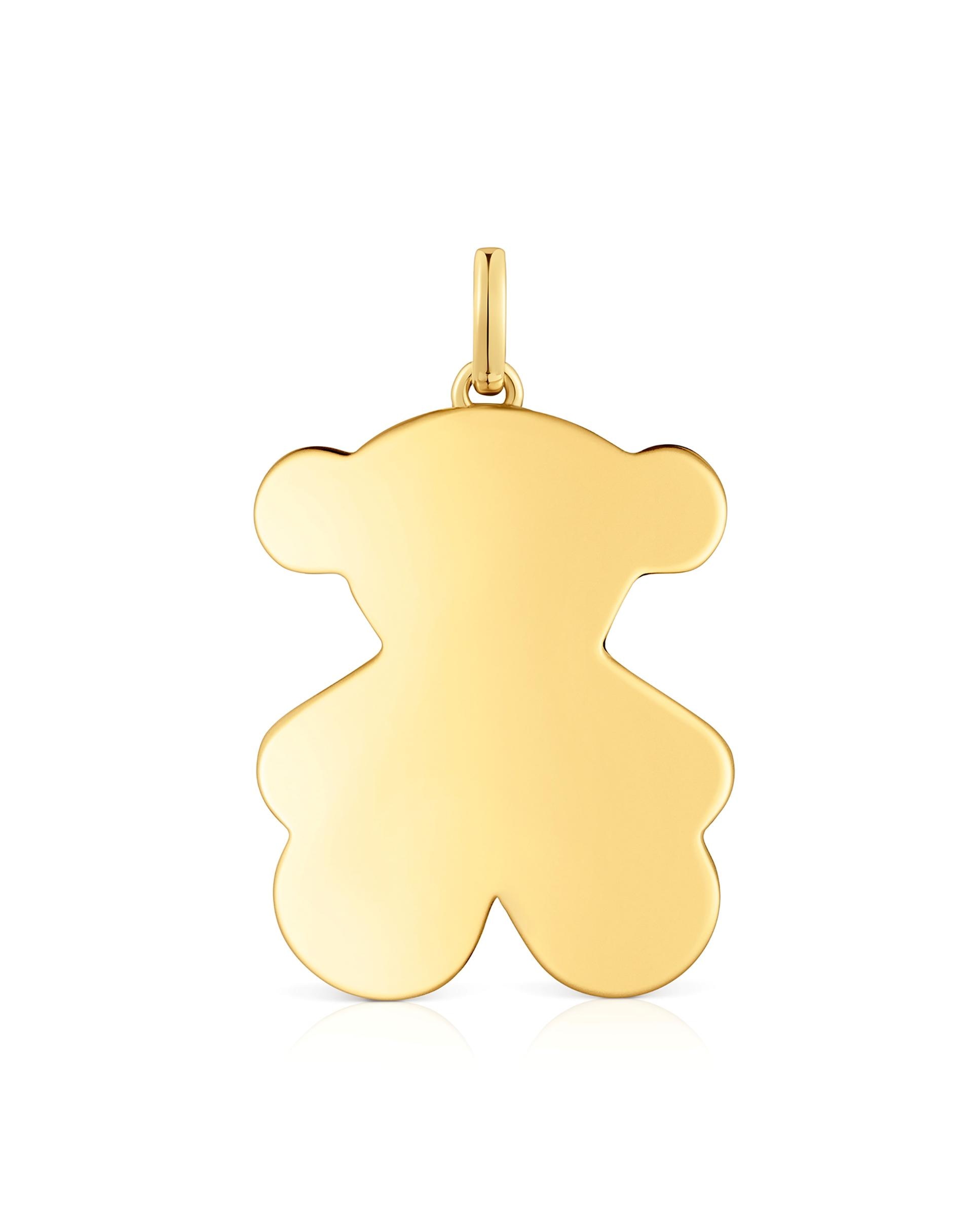 Pendente Sweet Dolls Médio com Urso Banhado em Ouro 18 Kt Sobre Prata Dourado-1