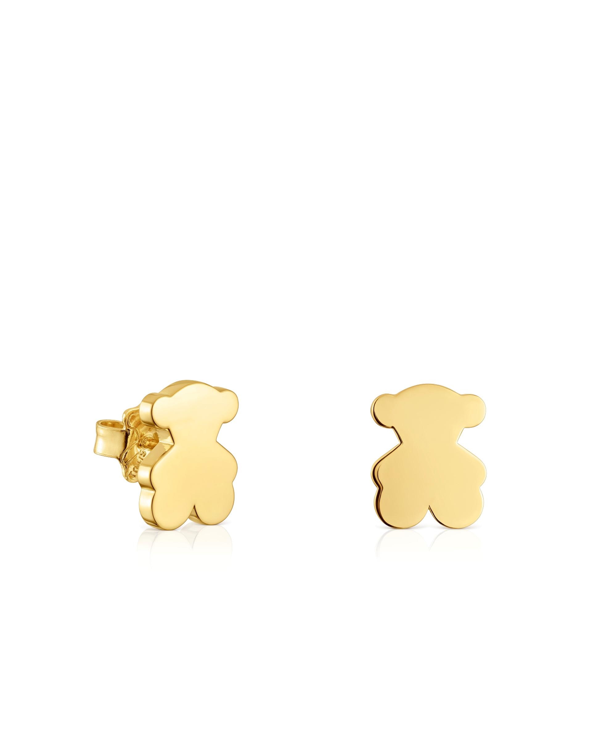 Brincos Sweet Dolls Urso Banhados em Ouro 18 kt sobre Prata Ouro-1
