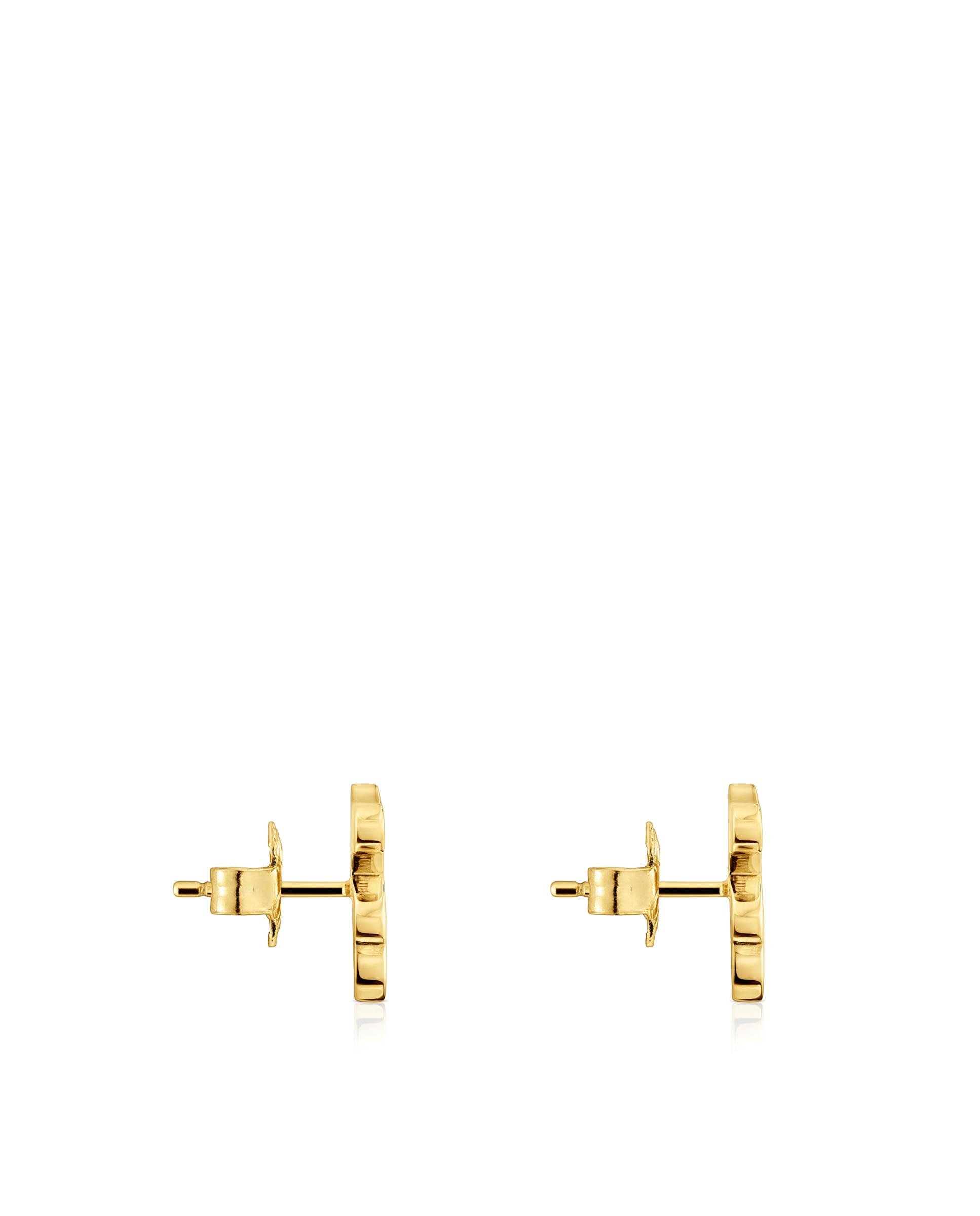 Brincos Sweet Dolls Urso Banhados em Ouro 18 kt sobre Prata Ouro-2