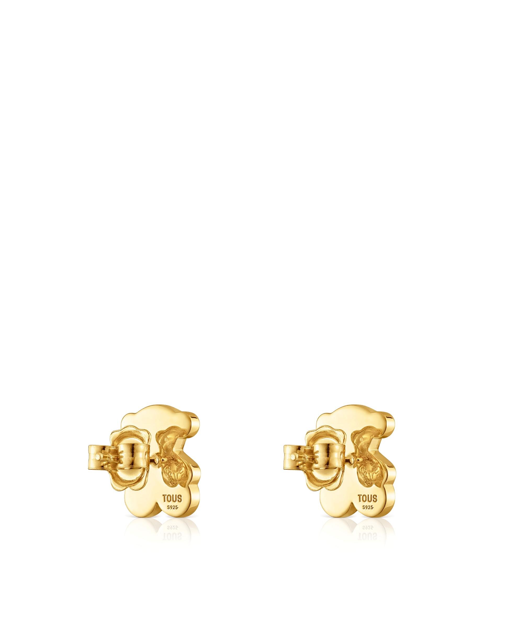 Brincos Sweet Dolls Urso Banhados em Ouro 18 kt sobre Prata Ouro-3