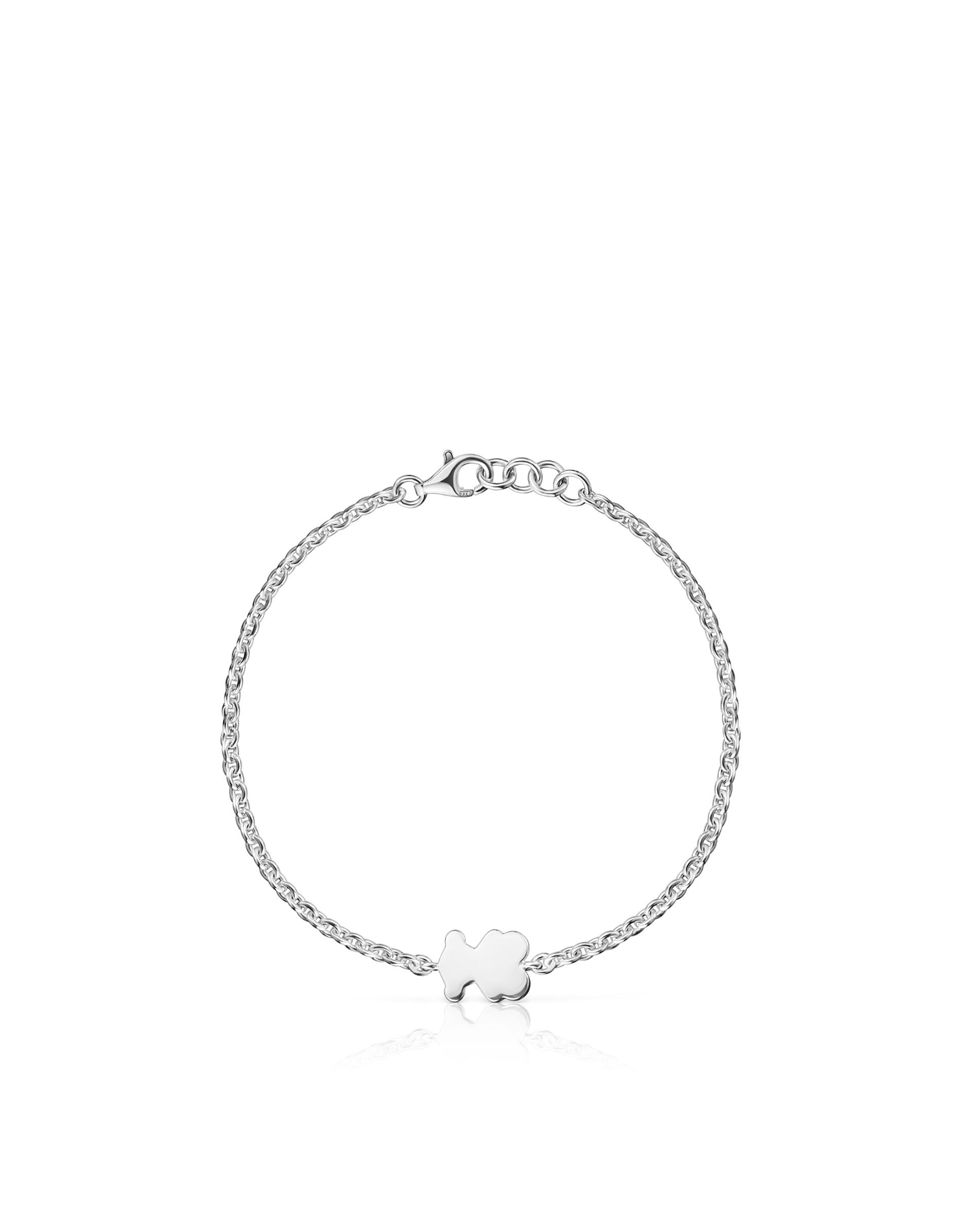 Pulseira Sweet Dolls Corrente de Prata com Urso Prata-2