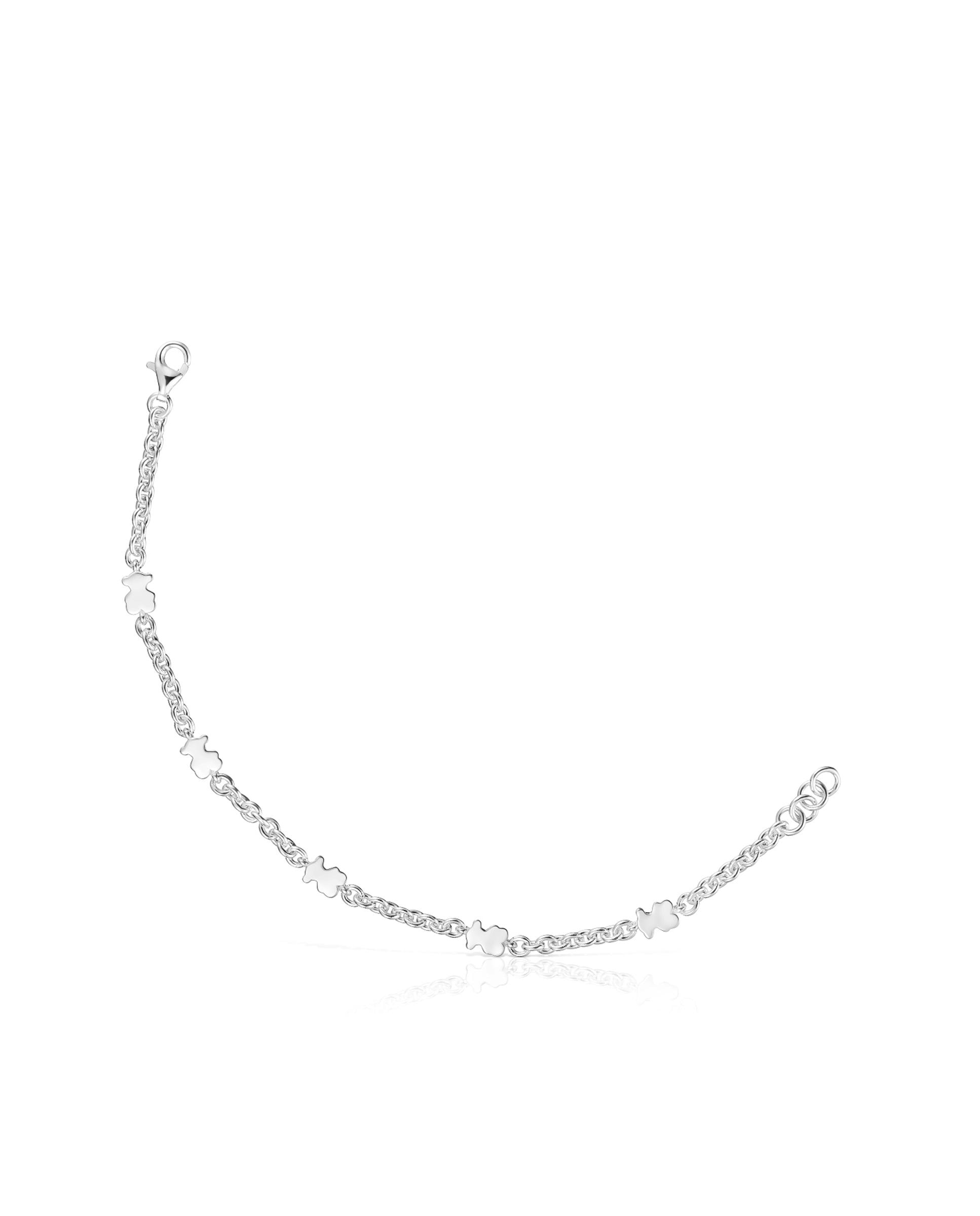 Pulseira de Corrente Sweet Dolls de Prata com Ursos Prateado-1
