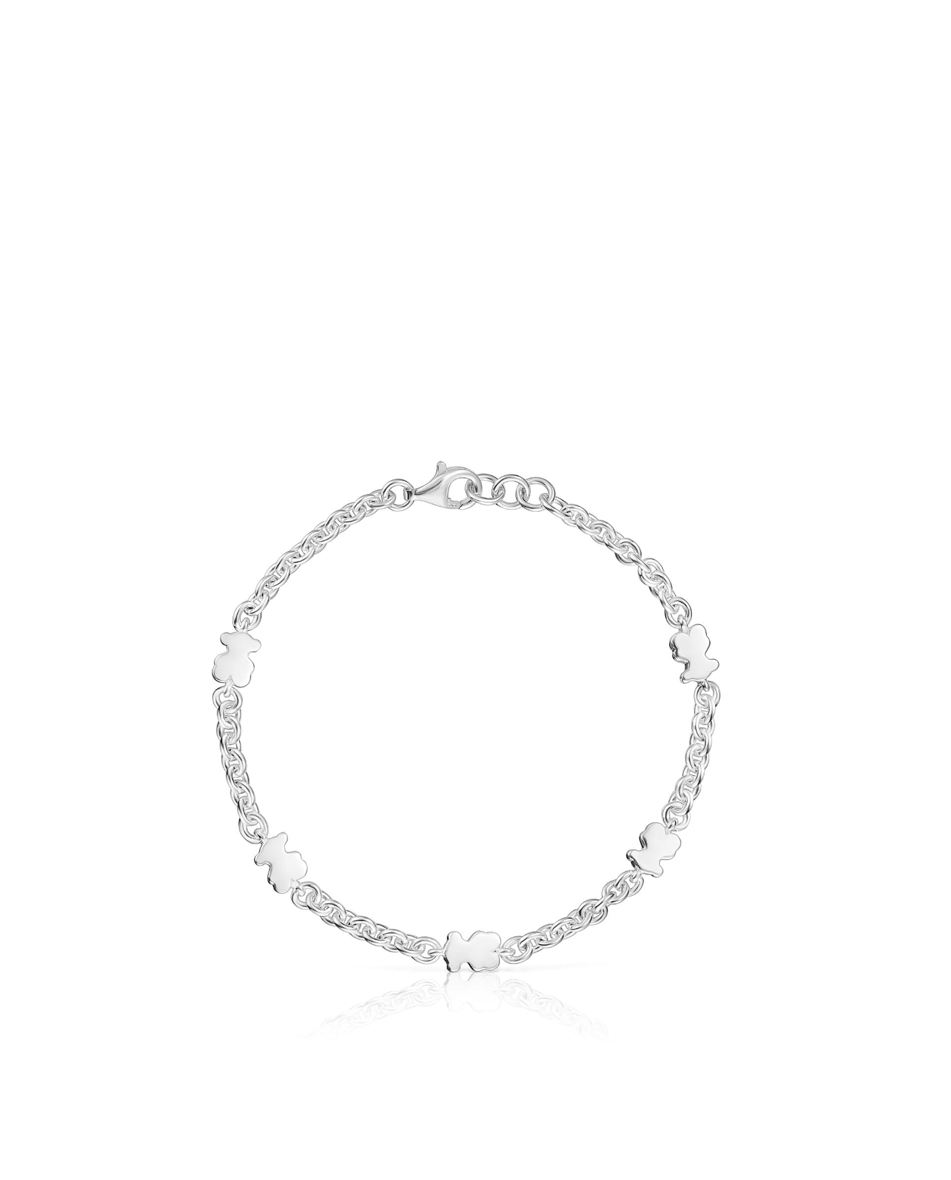 Pulseira de Corrente Sweet Dolls de Prata com Ursos Prateado-2