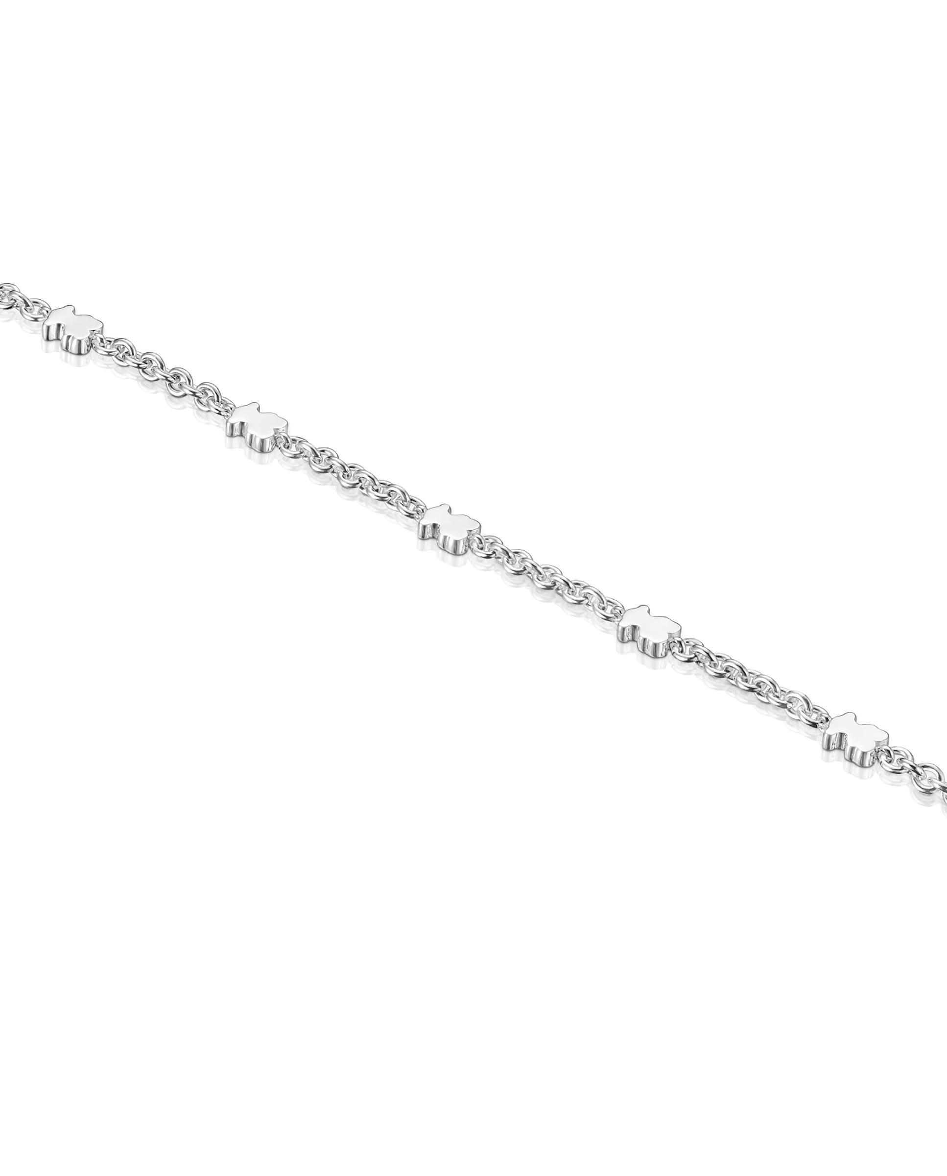Pulseira de Corrente Sweet Dolls de Prata com Ursos Prateado-3
