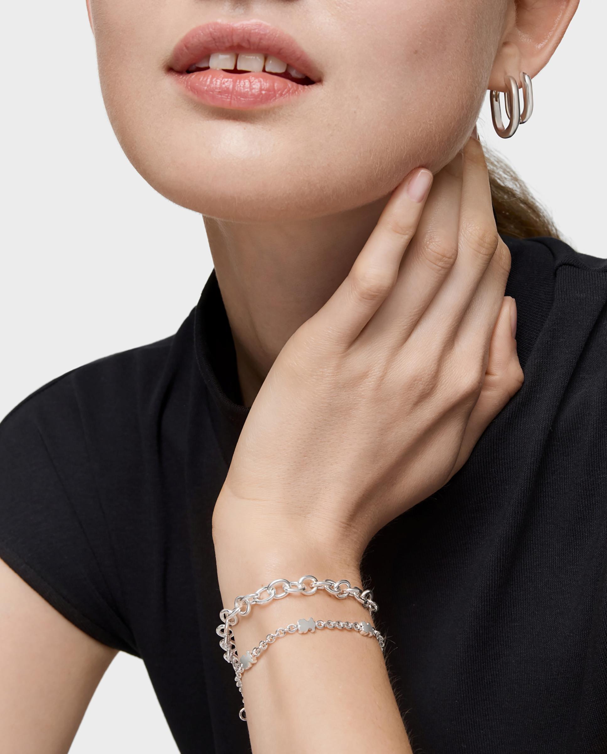 Pulseira de Corrente Sweet Dolls de Prata com Ursos Prateado-5