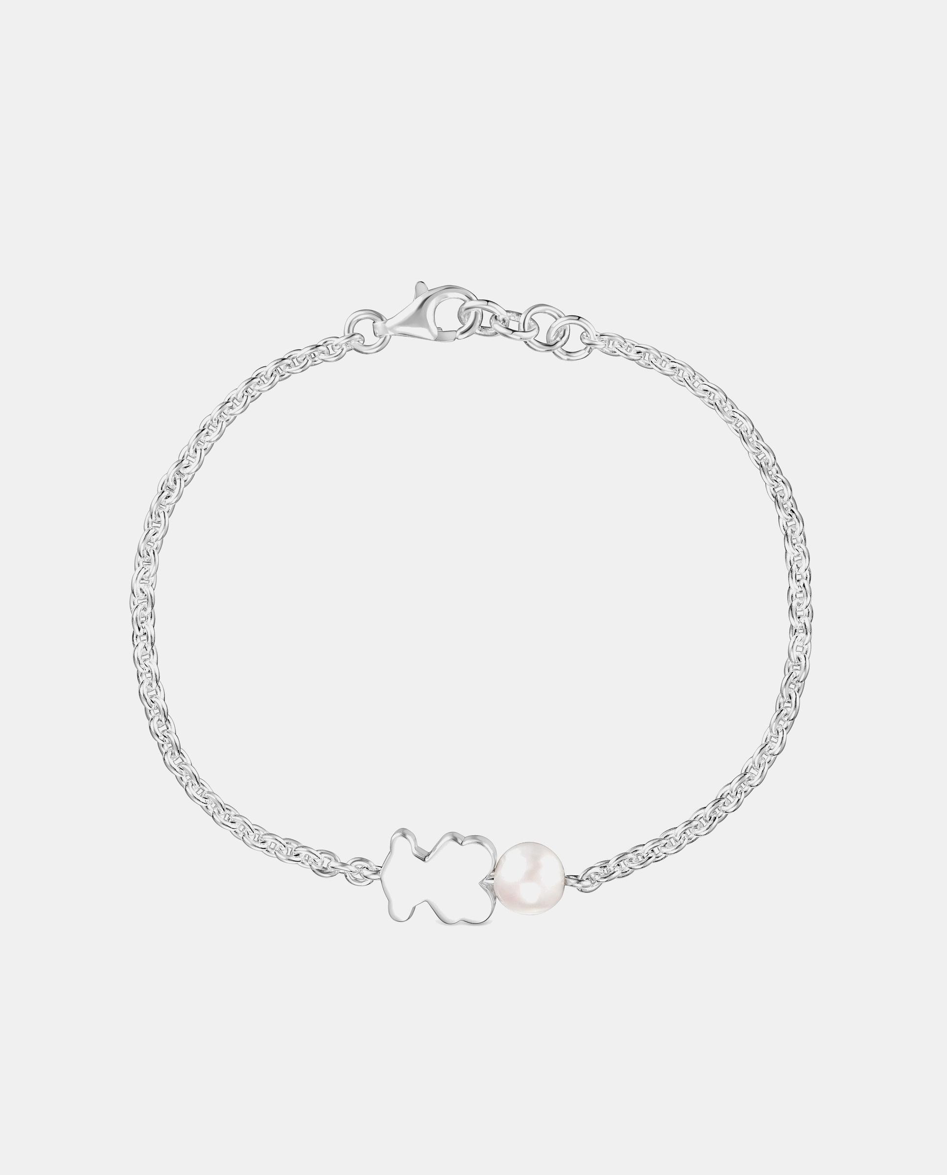 Imagen 2 de Pulsera sweet dolls de plata con oso y perla - Tous - Plateado Plateado