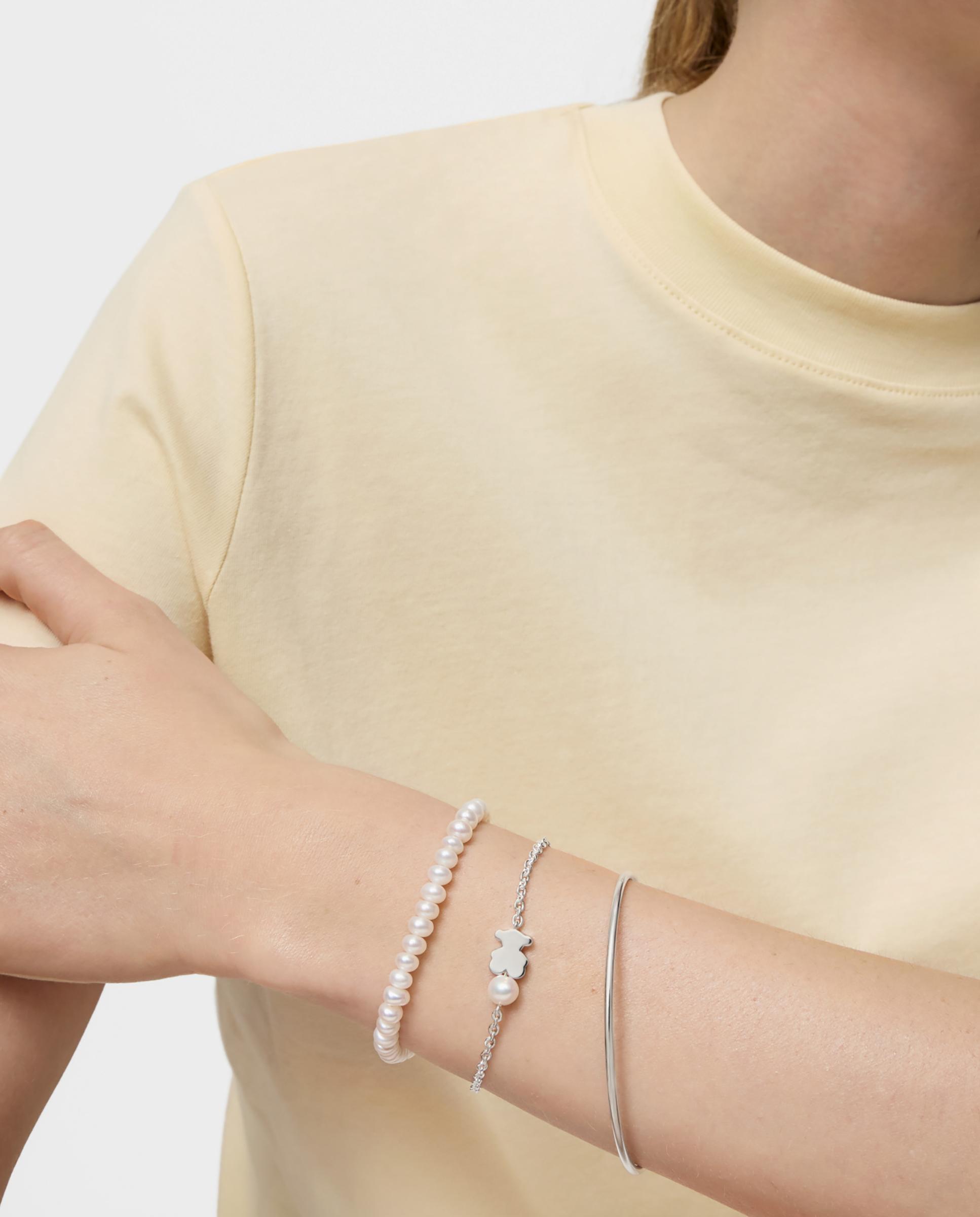 Imagen 4 de Pulsera sweet dolls de plata con oso y perla - Tous - Plateado Plateado