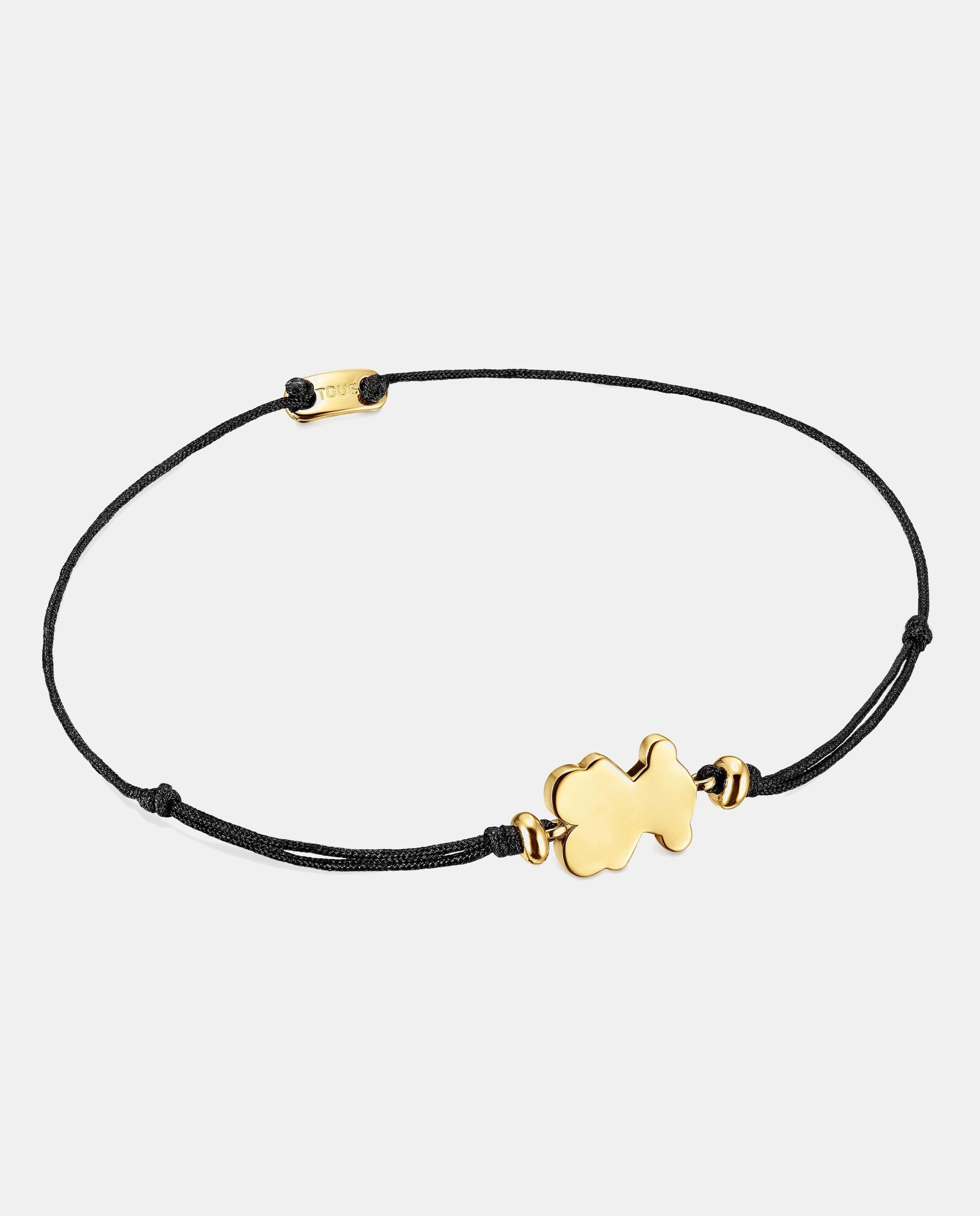 Imagen 1 de Pulsera sweet dolls bañada en oro 18 kt sobre plata y nylon con oso - Tous - Dorado Dorado