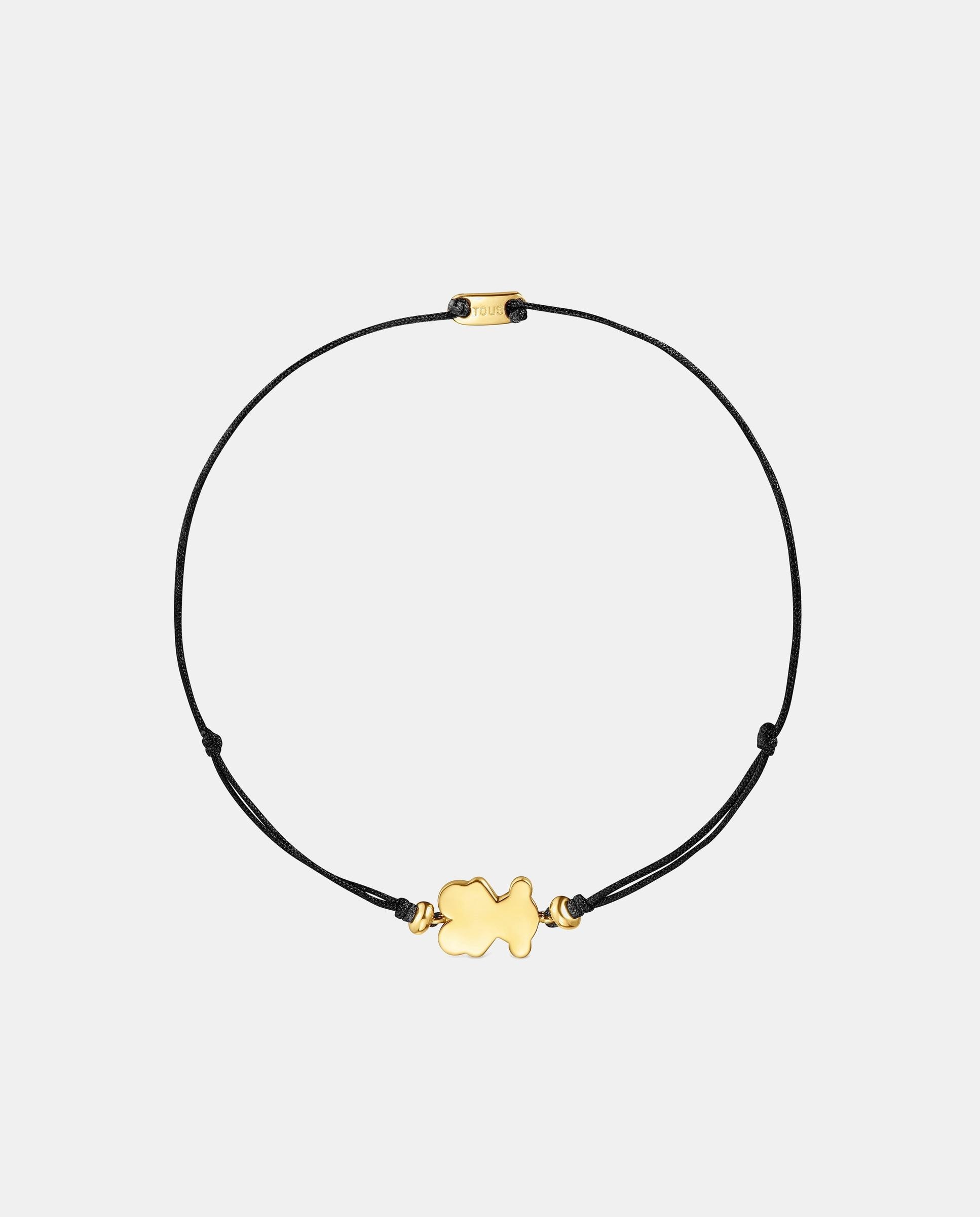 Imagen 2 de Pulsera sweet dolls bañada en oro 18 kt sobre plata y nylon con oso - Tous - Dorado Dorado