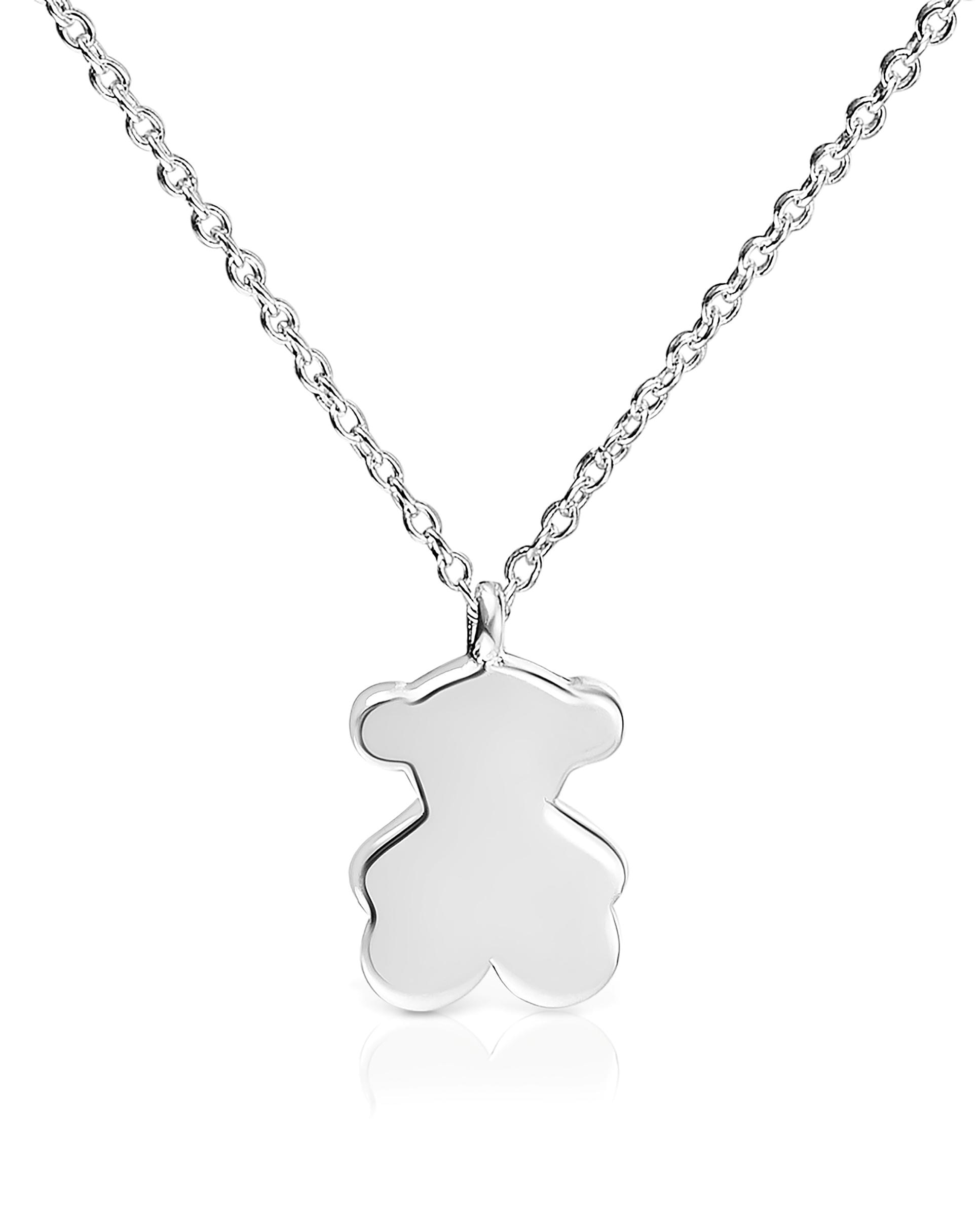 Colar Sweet Dolls Curto de Prata com Urso Prateado-4