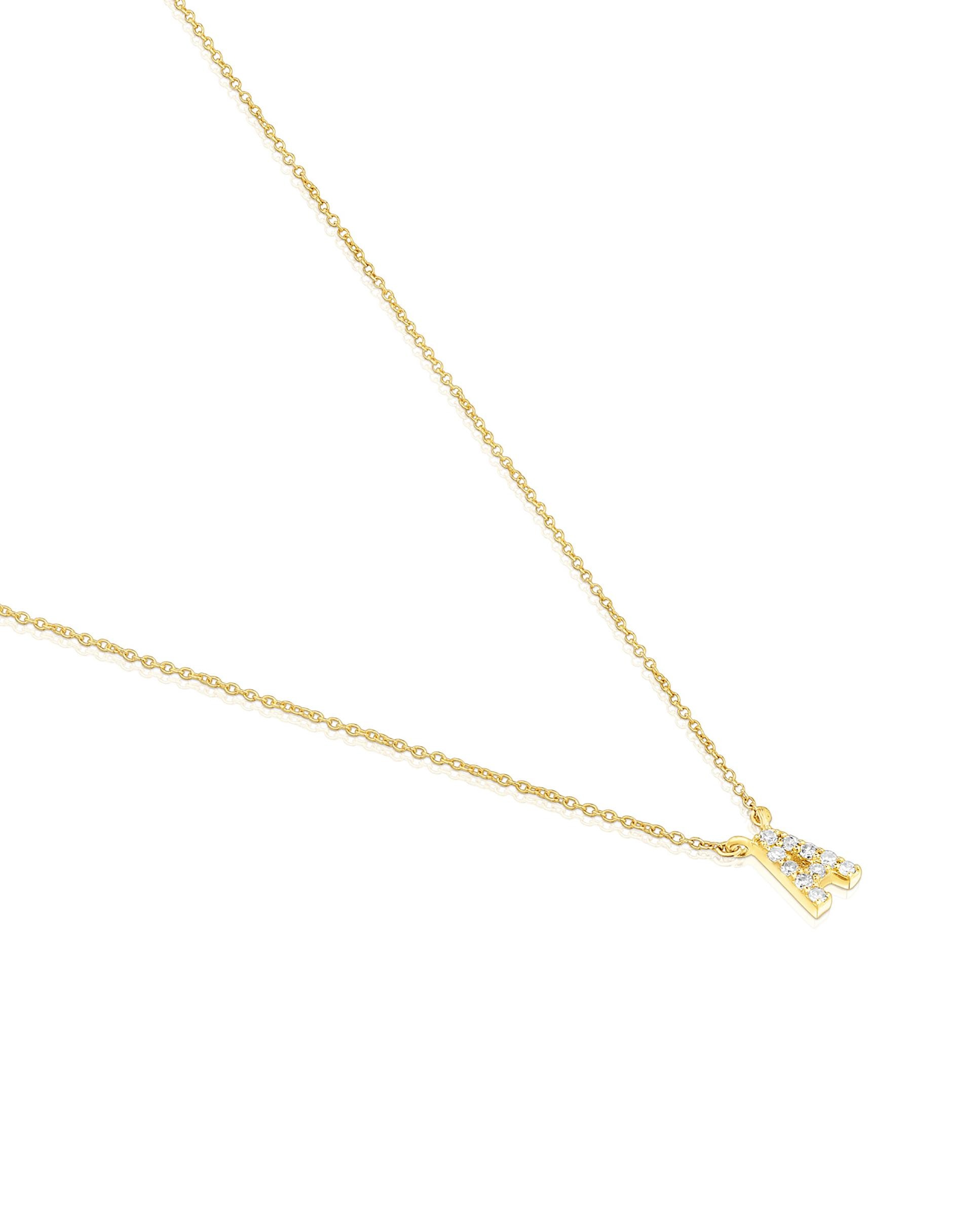Colar Alphabet Curto de Ouro e Diamantes Letra a Branco-3