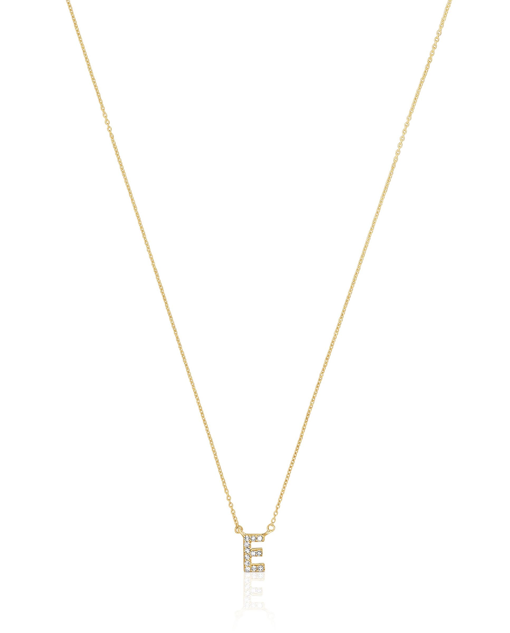 Colar Alphabet Curto de Ouro e Diamantes Letra e Branco-2