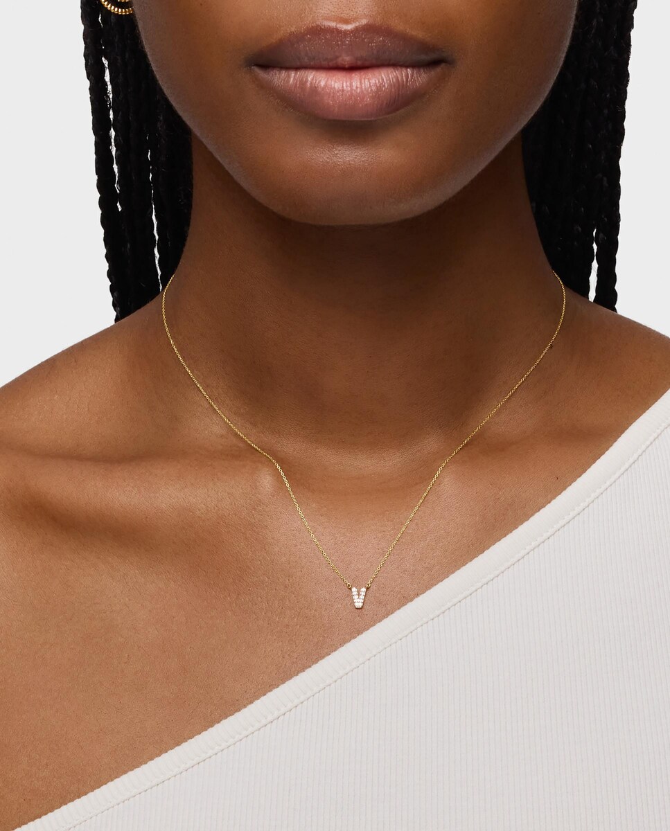 De Oro Collar Tous Letra Collar Alphabet Corto De Oro Y Diamantes