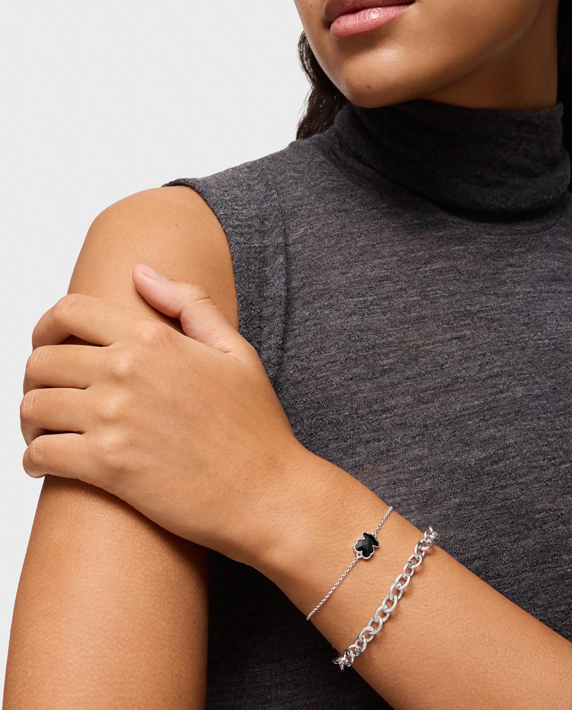 Imagen 4 de Pulsera de plata y motivo oso en ónix icon color - Tous - Negro Negro