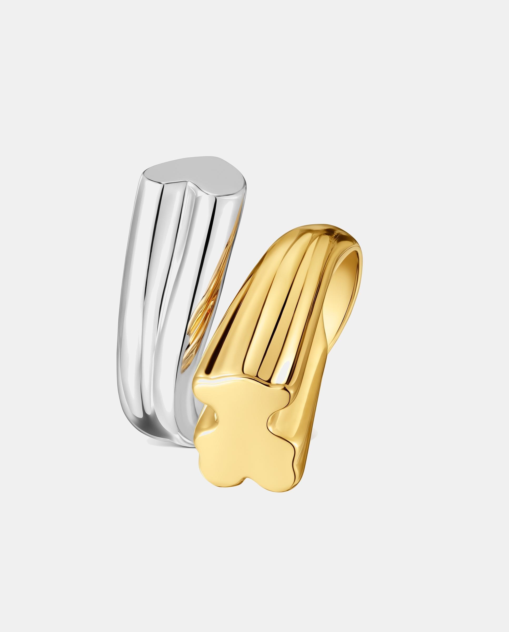 Anillo tous 1950 mediano con oso y corazón - Bicolor Bicolor-1