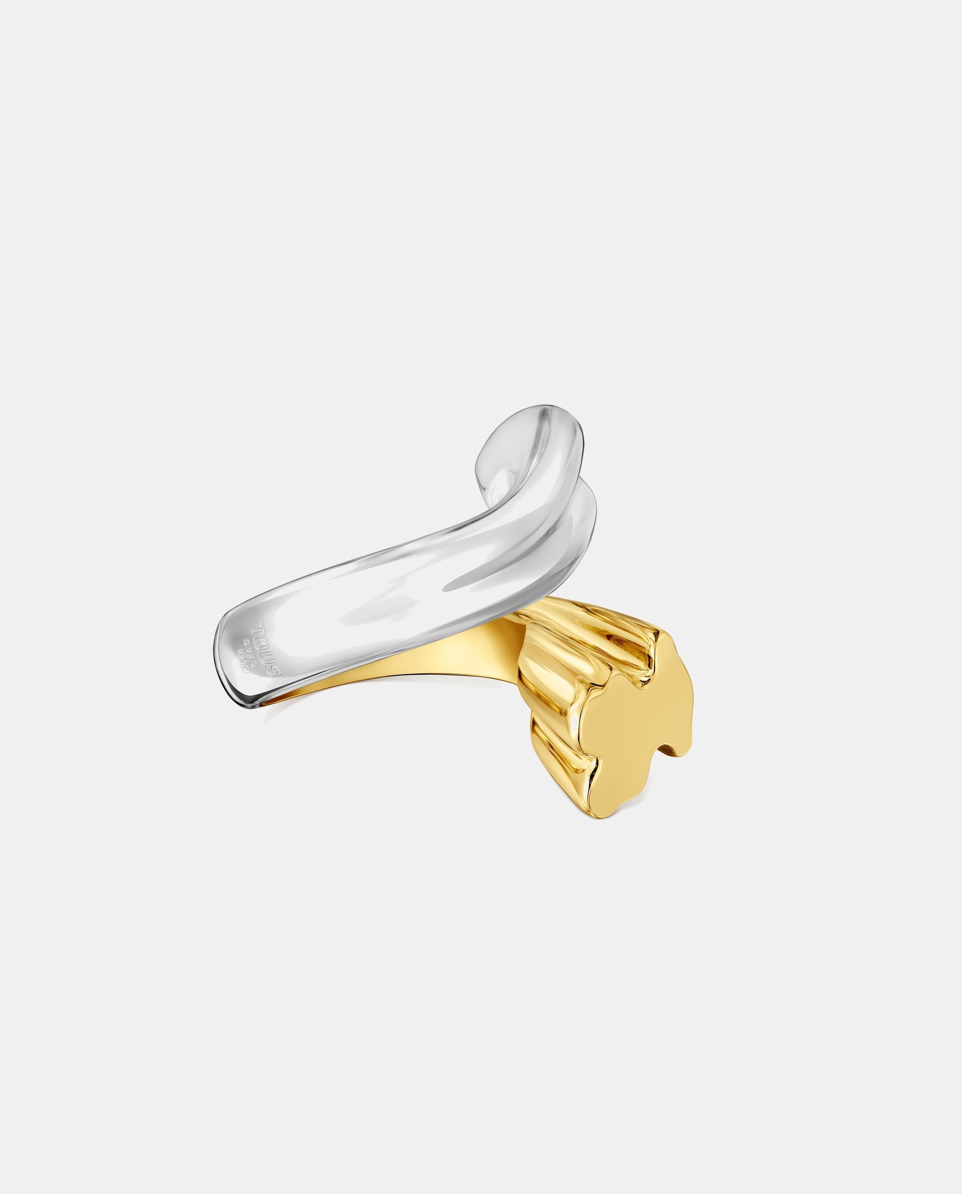 Anillo tous 1950 mediano con oso y corazón - Bicolor Bicolor-2