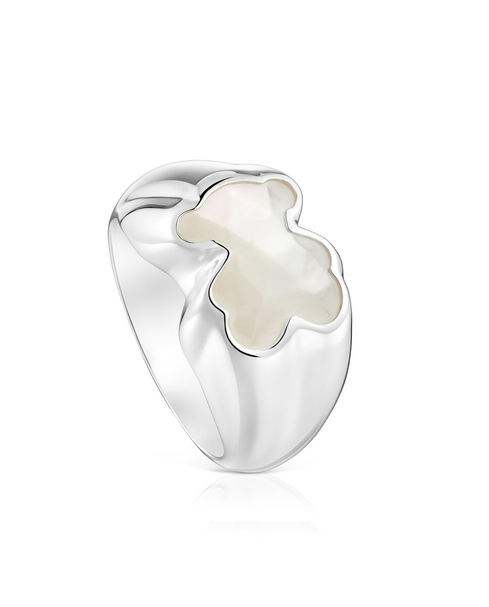 Anillo Plata Anillo Tous Nacar Blanco Anillo Icon Color Mediano De