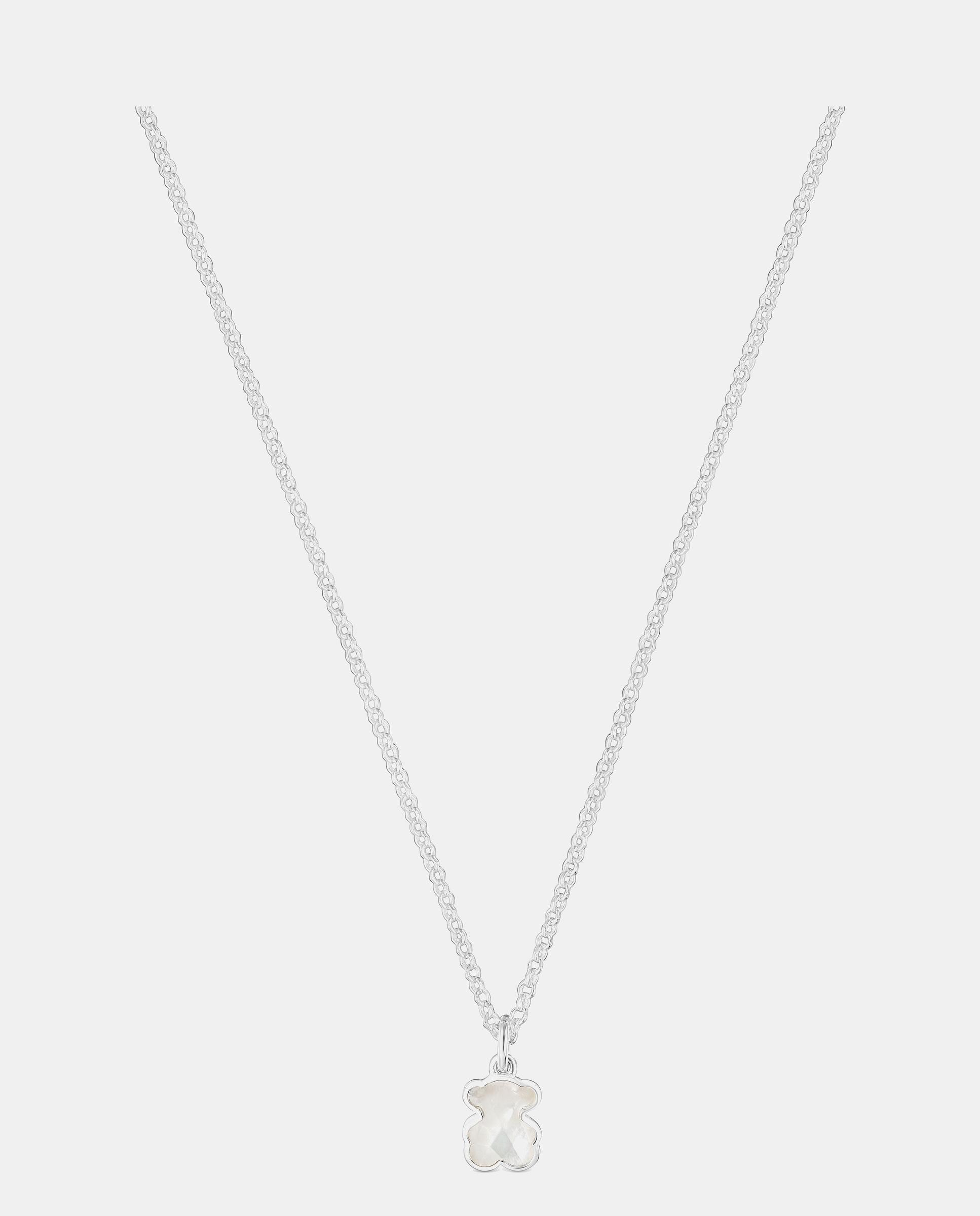 Cadena con colgante icon color corto de plata con oso en nácar - Tous - Blanco Blanco-3