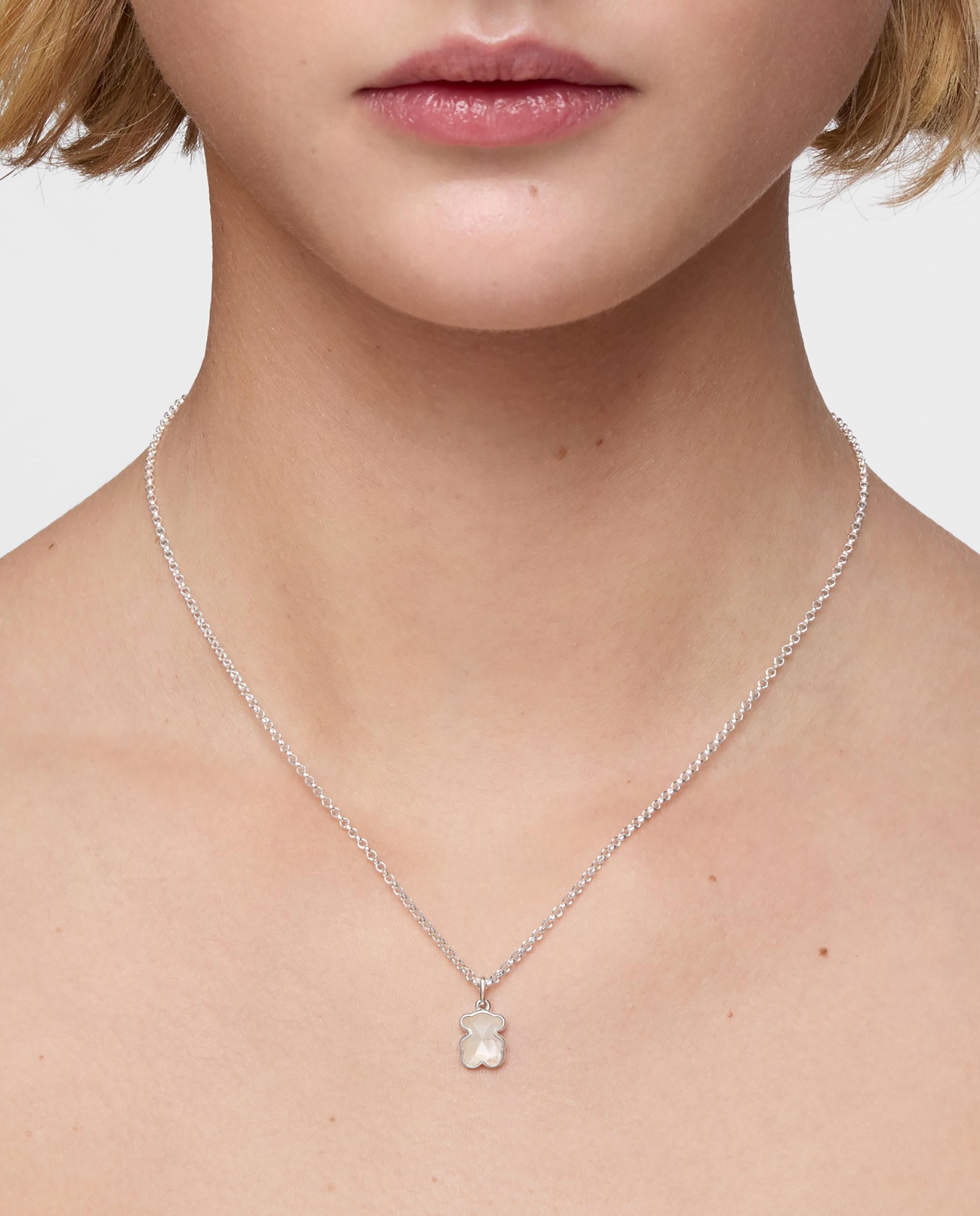 Cadena con colgante icon color corto de plata con oso en nácar - Tous - Blanco Blanco-5