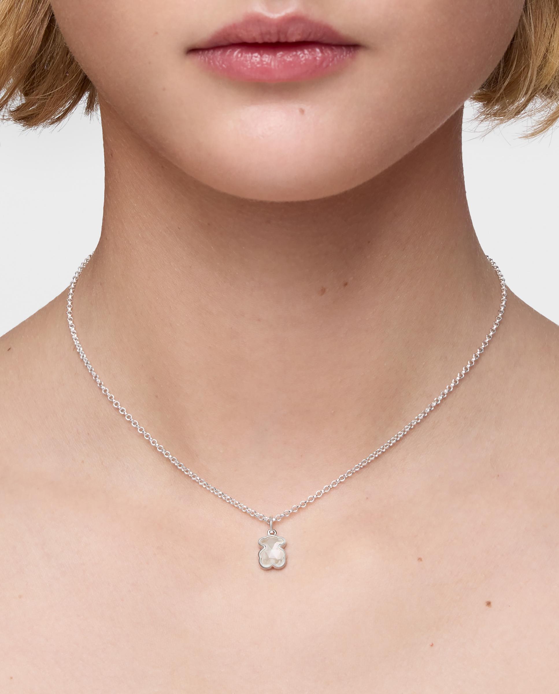 Cadena con colgante icon color corto de plata con oso en nácar - Tous - Blanco Blanco-6