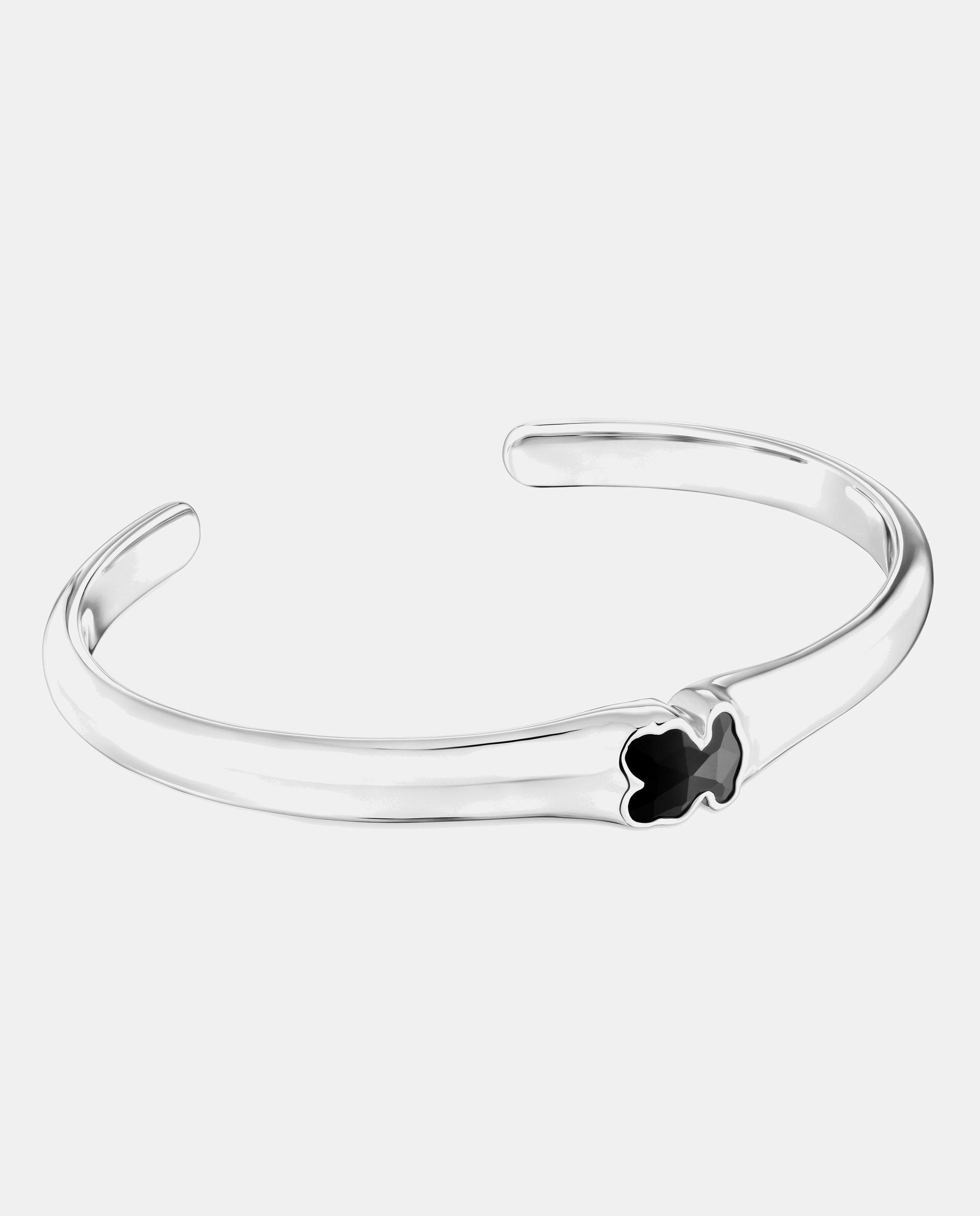 Pulsera icon color de plata con oso en ónix 10 mm - Tous - Negro Negro-1