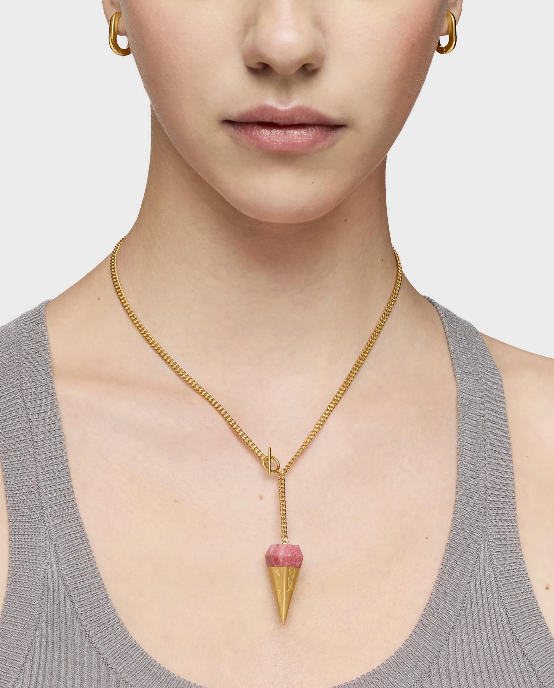 Colar Lea Colombo X Tous Curto Banhado em Ouro 18 Kt Sobre Prata com Tulitha Rosa-4