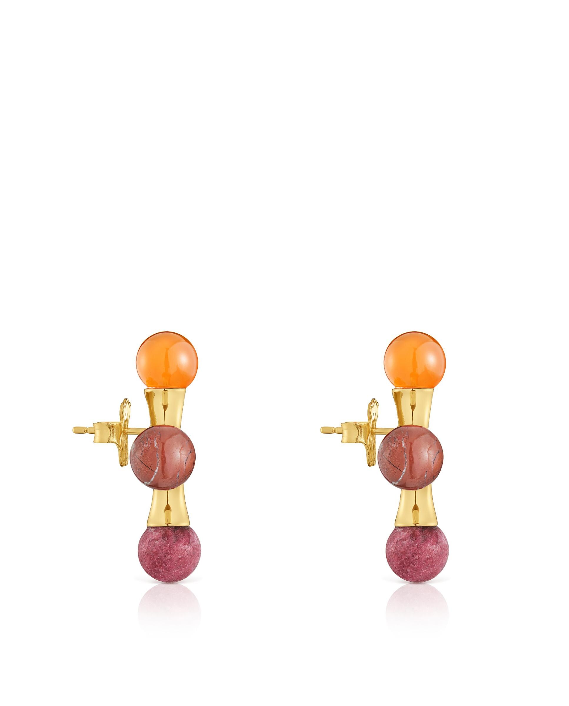 Pendentes Lea Colombo X Tous Banhados em Ouro 18 Kt Sobre Prata com Gemas Multicolor-2