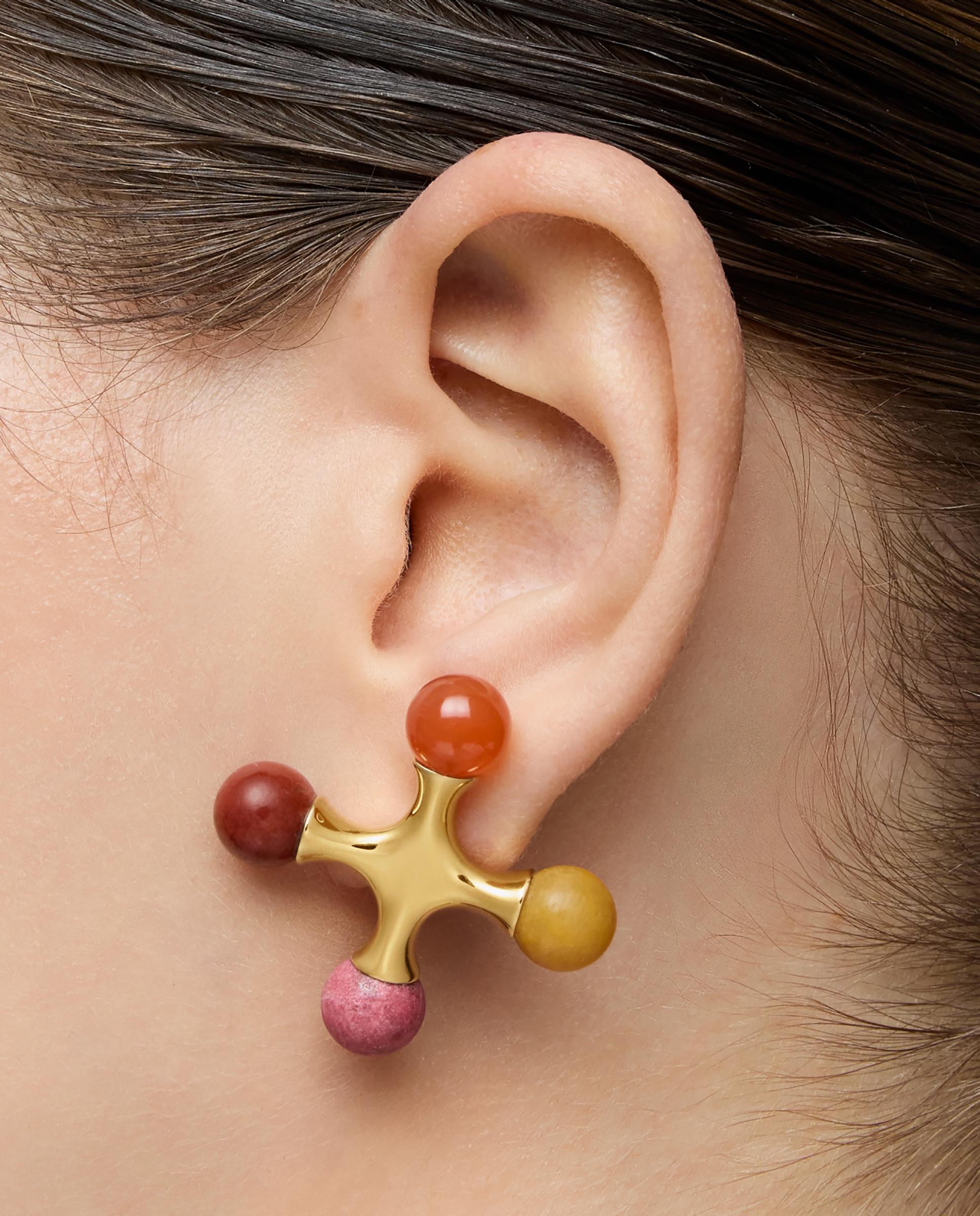 Pendentes Lea Colombo X Tous Banhados em Ouro 18 Kt Sobre Prata com Gemas Multicolor-5