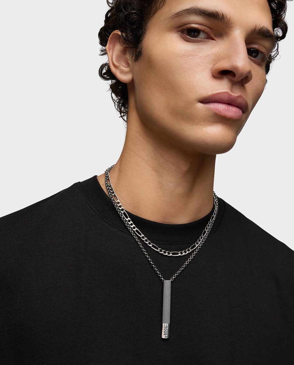 Collar TOUS Man corto cadena barbada de plata envejecida · Tous