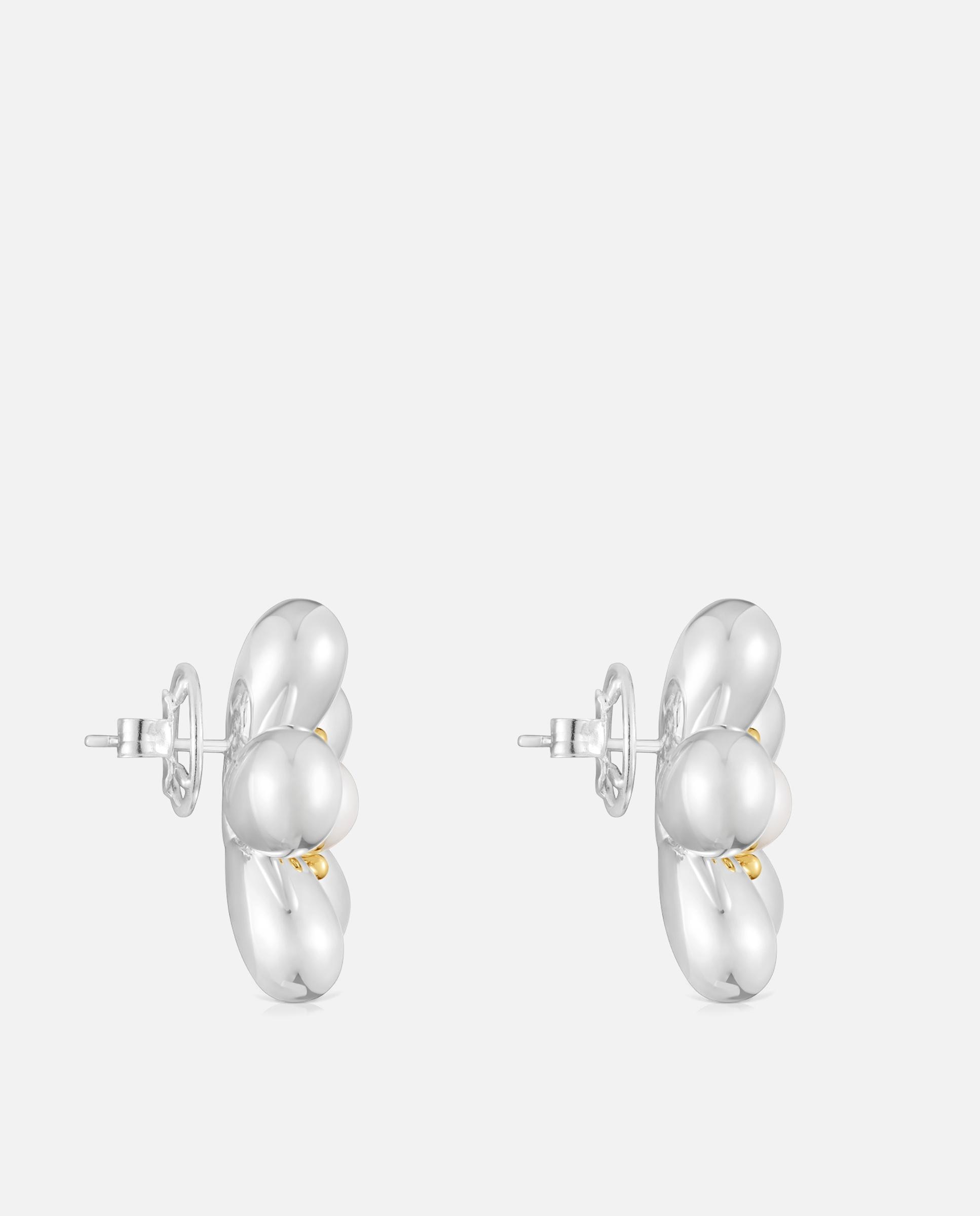 Imagen 2 de Pendientes daisy flor bicolor y perlas 27 mm - Tous - Blanco Blanco
