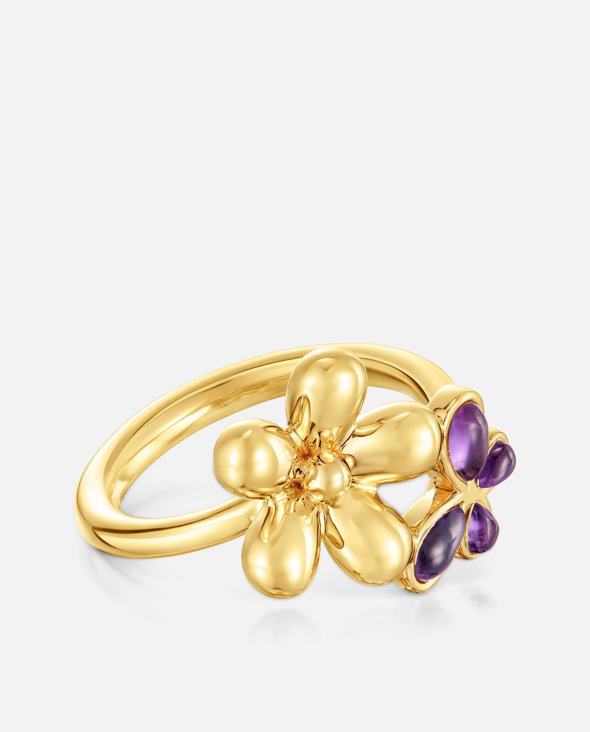 Anillo daisy bañado en oro de 18 kt sobre plata y amatista - Tous - Morado Morado-2