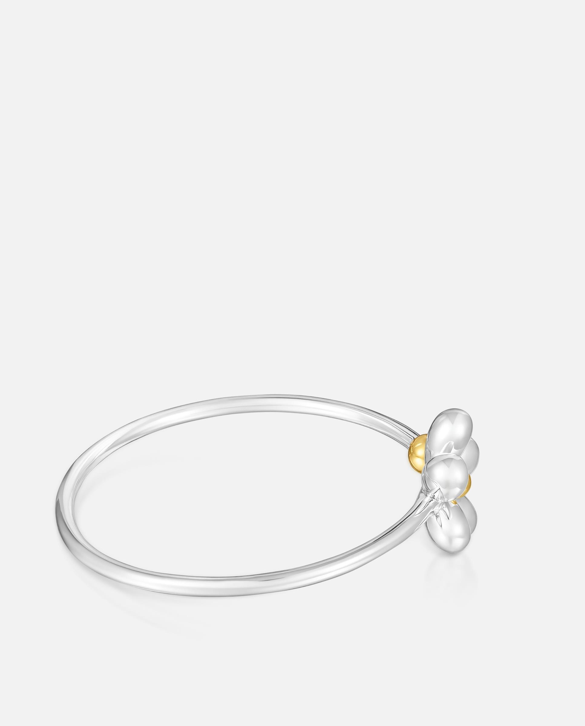 Pulsera rígida tous daisy de plata y baño de oro con motivo flor - Bicolor Bicolor-2