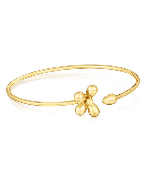 Imagen 0 de Pulsera esclava Daisy bañada en oro de 18 kt sobre plata