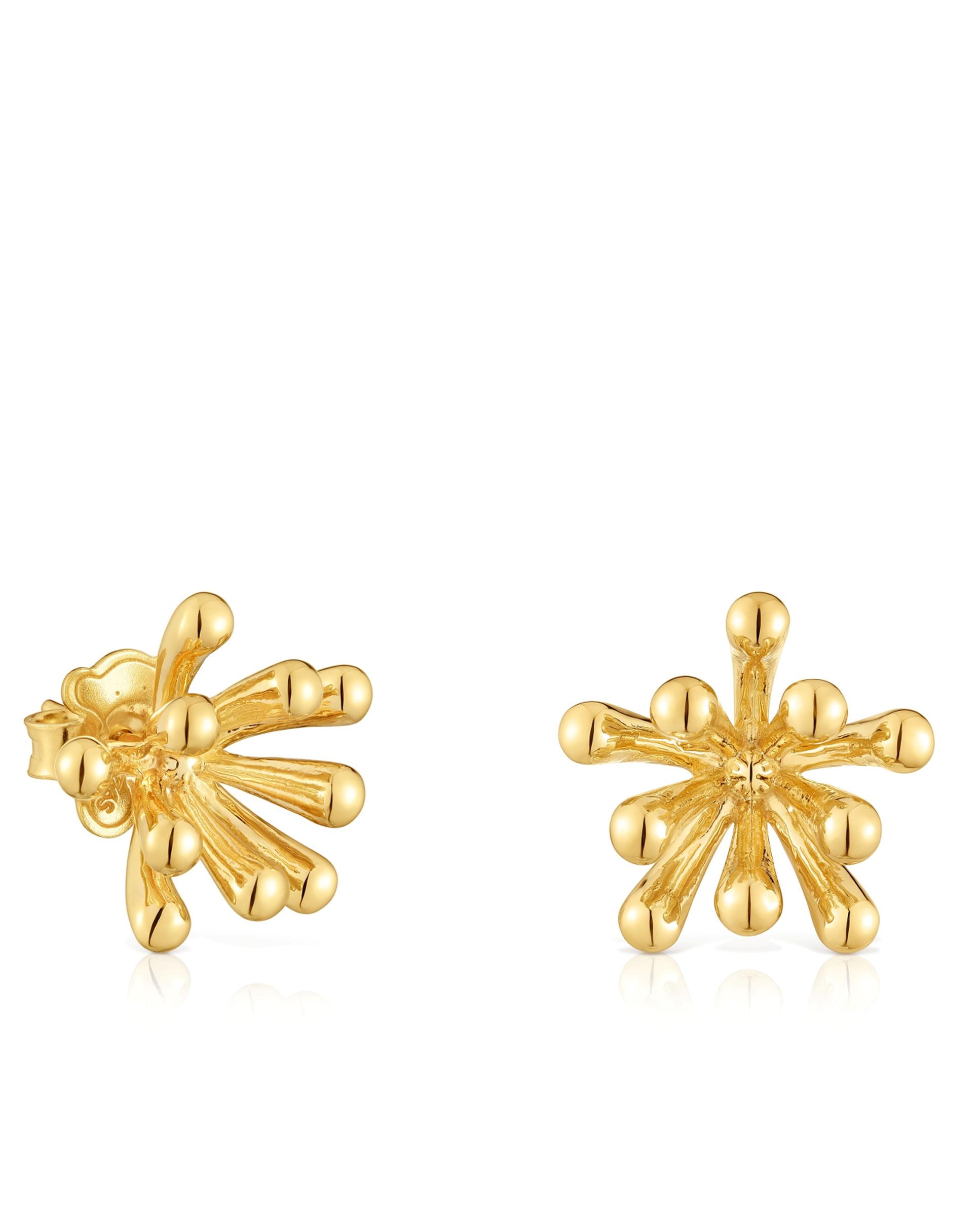 Pendientes garden bañados en oro 18 kt sobre plata 17 mm Dorado Tous Dorado-1