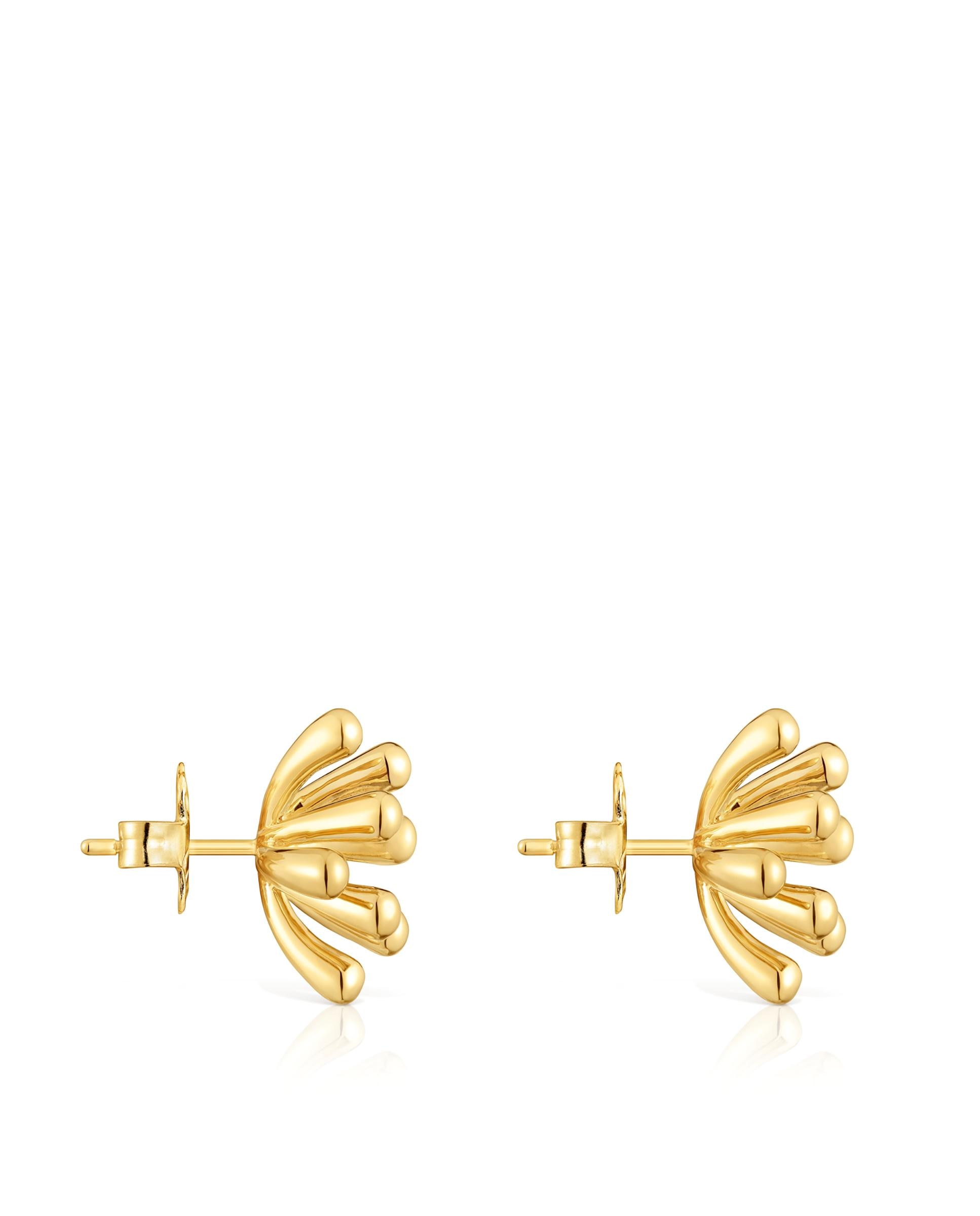 Pendientes garden bañados en oro 18 kt sobre plata 17 mm Dorado Tous Dorado-2