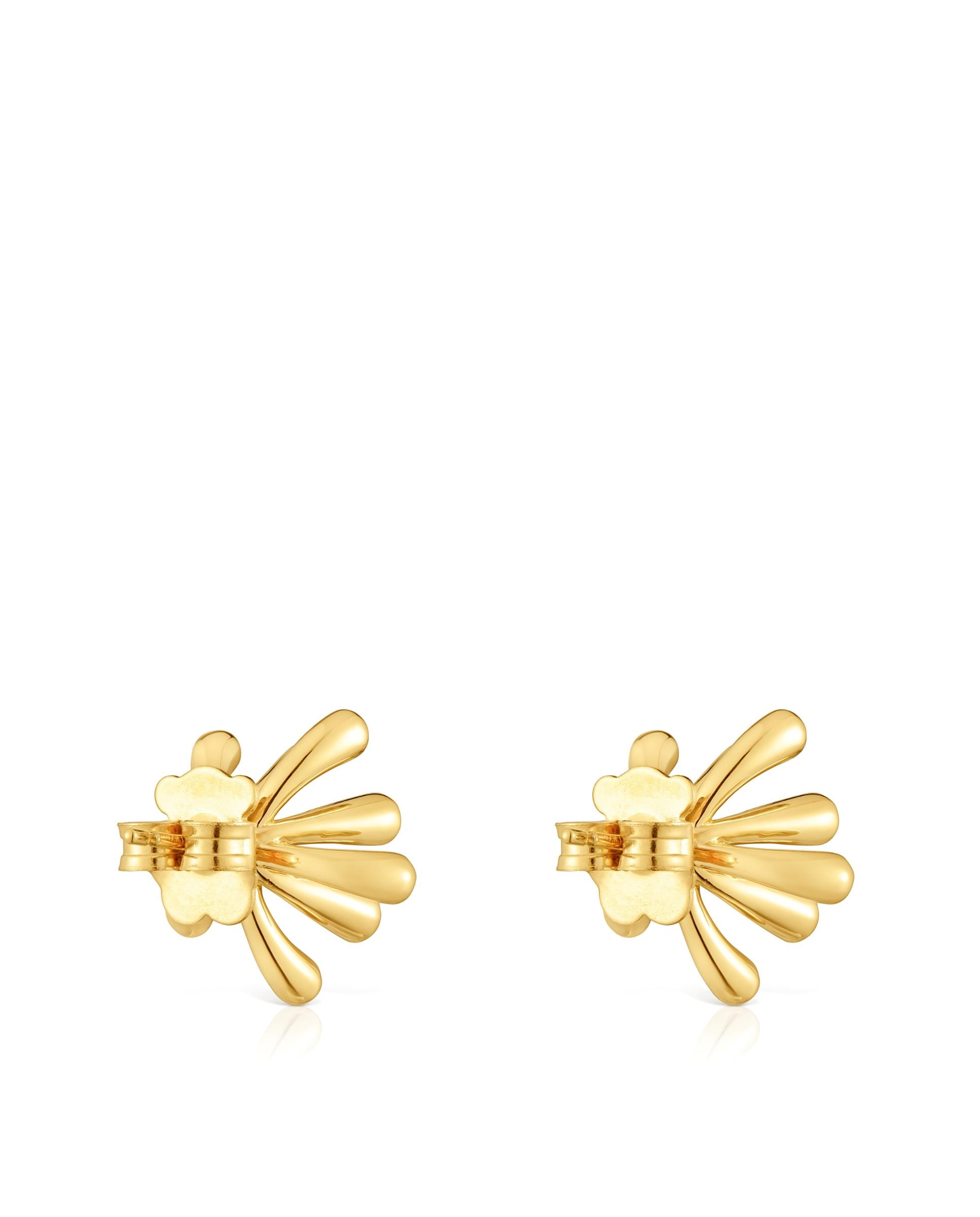 Pendientes garden bañados en oro 18 kt sobre plata 17 mm Dorado Tous Dorado-3