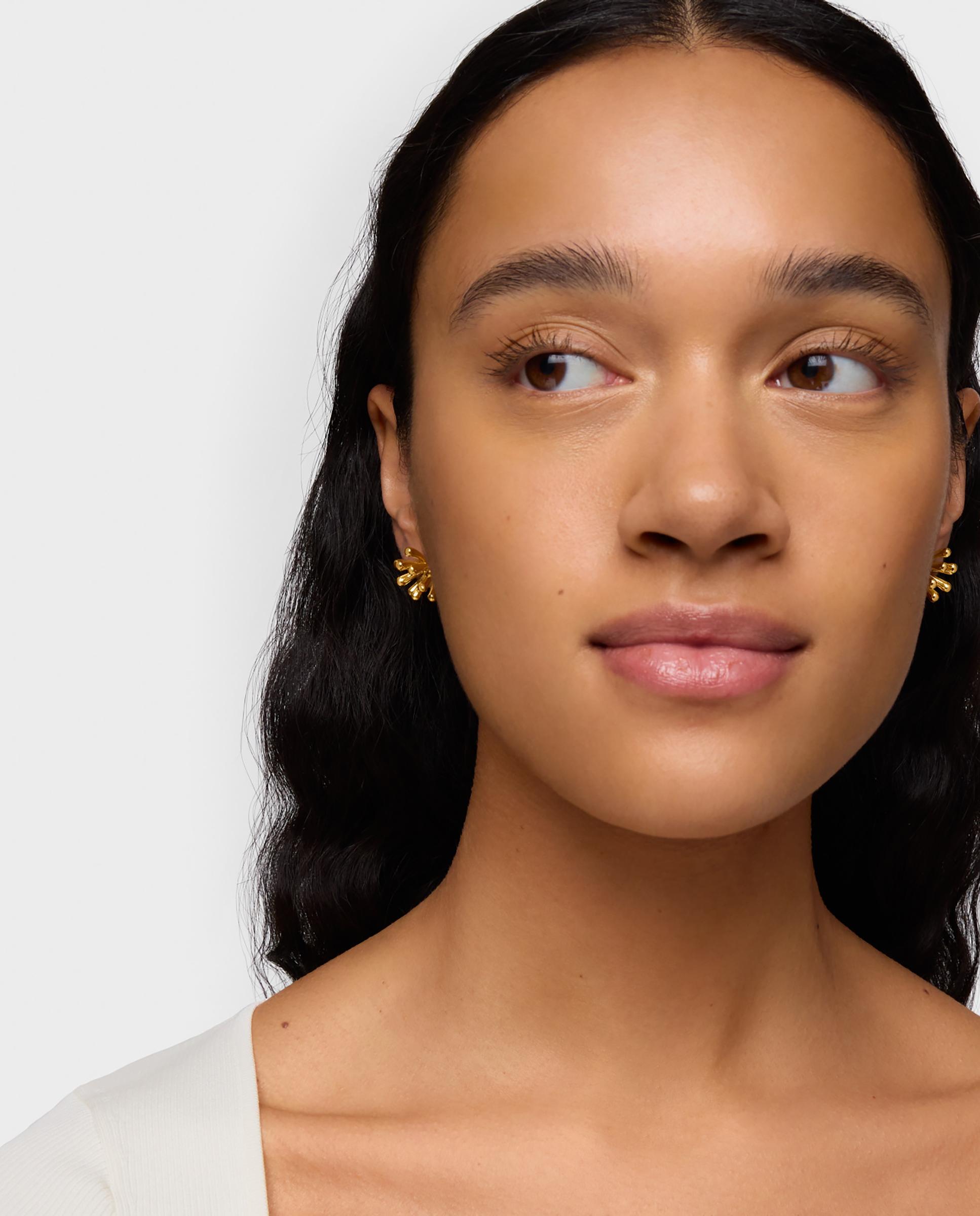 Pendientes garden bañados en oro 18 kt sobre plata 17 mm Dorado Tous Dorado-4