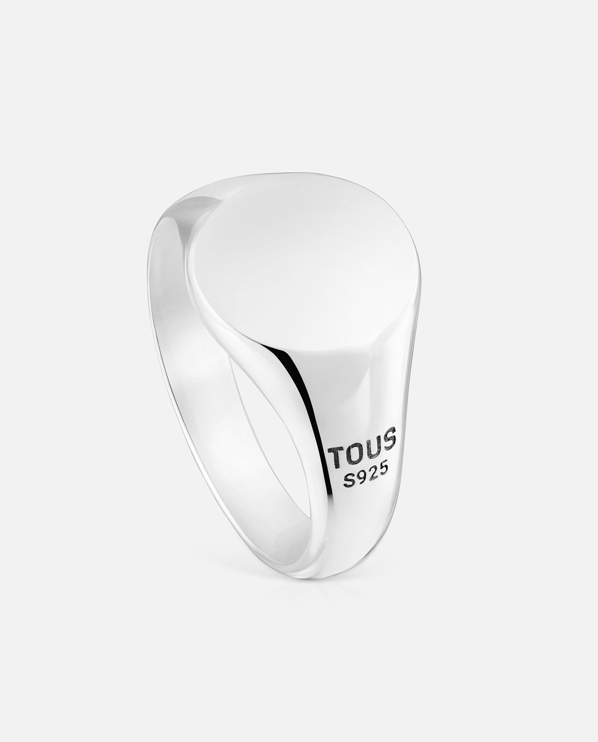 Imagen 0 de Anillo sello tous man de plata envejecida motivo redondo Plateado