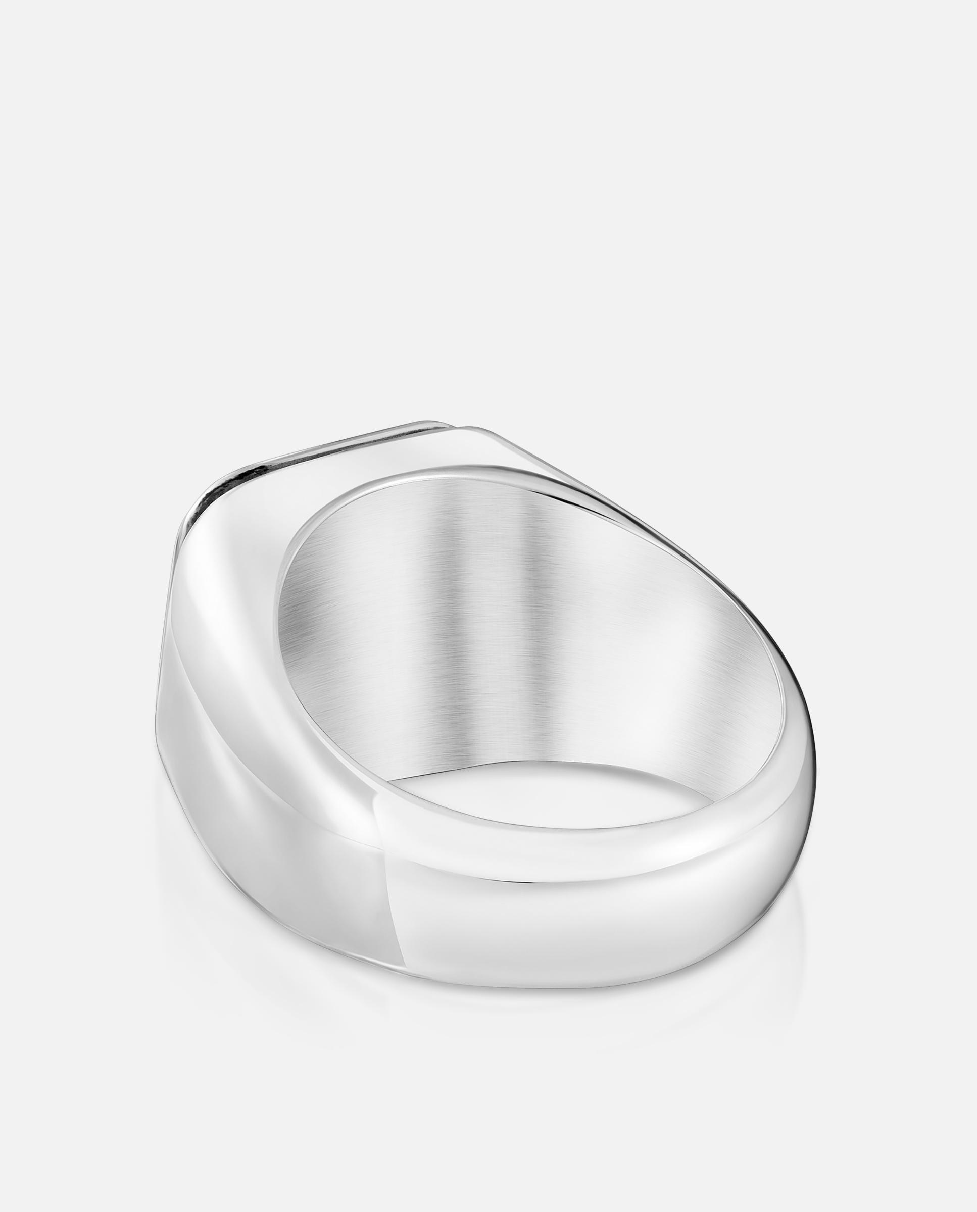 Anillo sello tous man de plata envejecida motivo cuadrado - Plateado Plateado-3