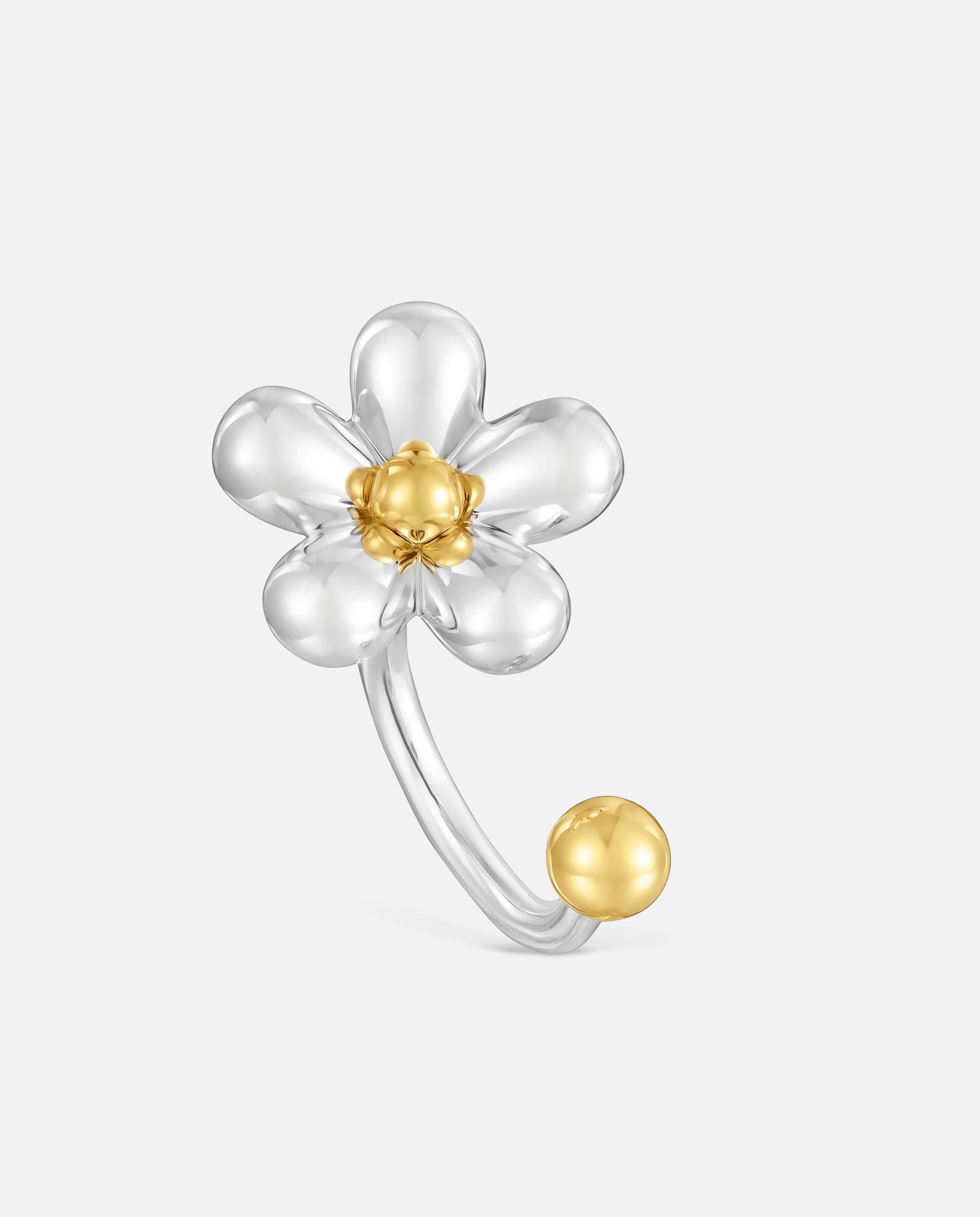 Anillo abierto tous daisy con baño de oro de 18 kt sobre plata con motivo flor - Bicolor Bicolor-1