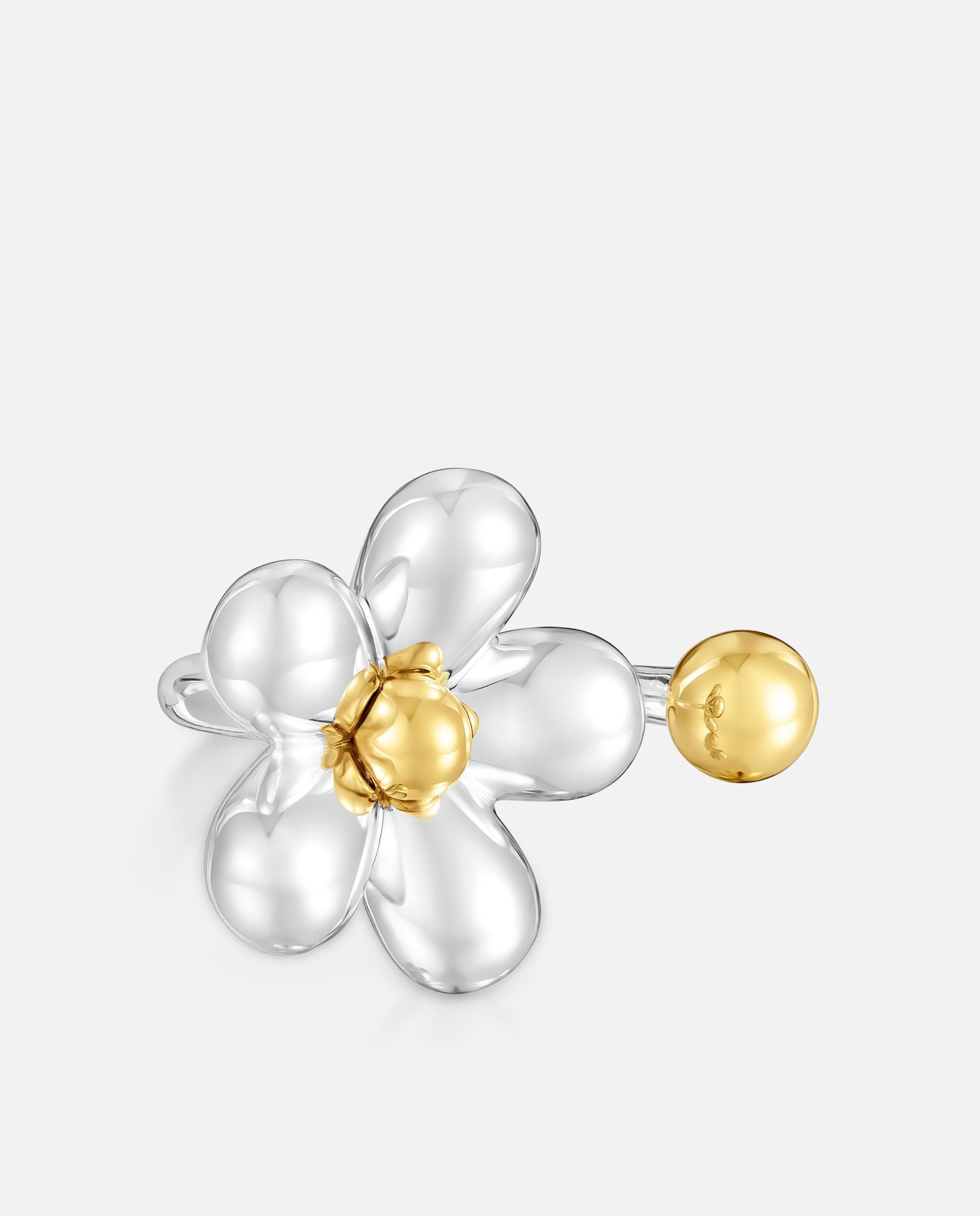Anillo abierto tous daisy con baño de oro de 18 kt sobre plata con motivo flor - Bicolor Bicolor-2