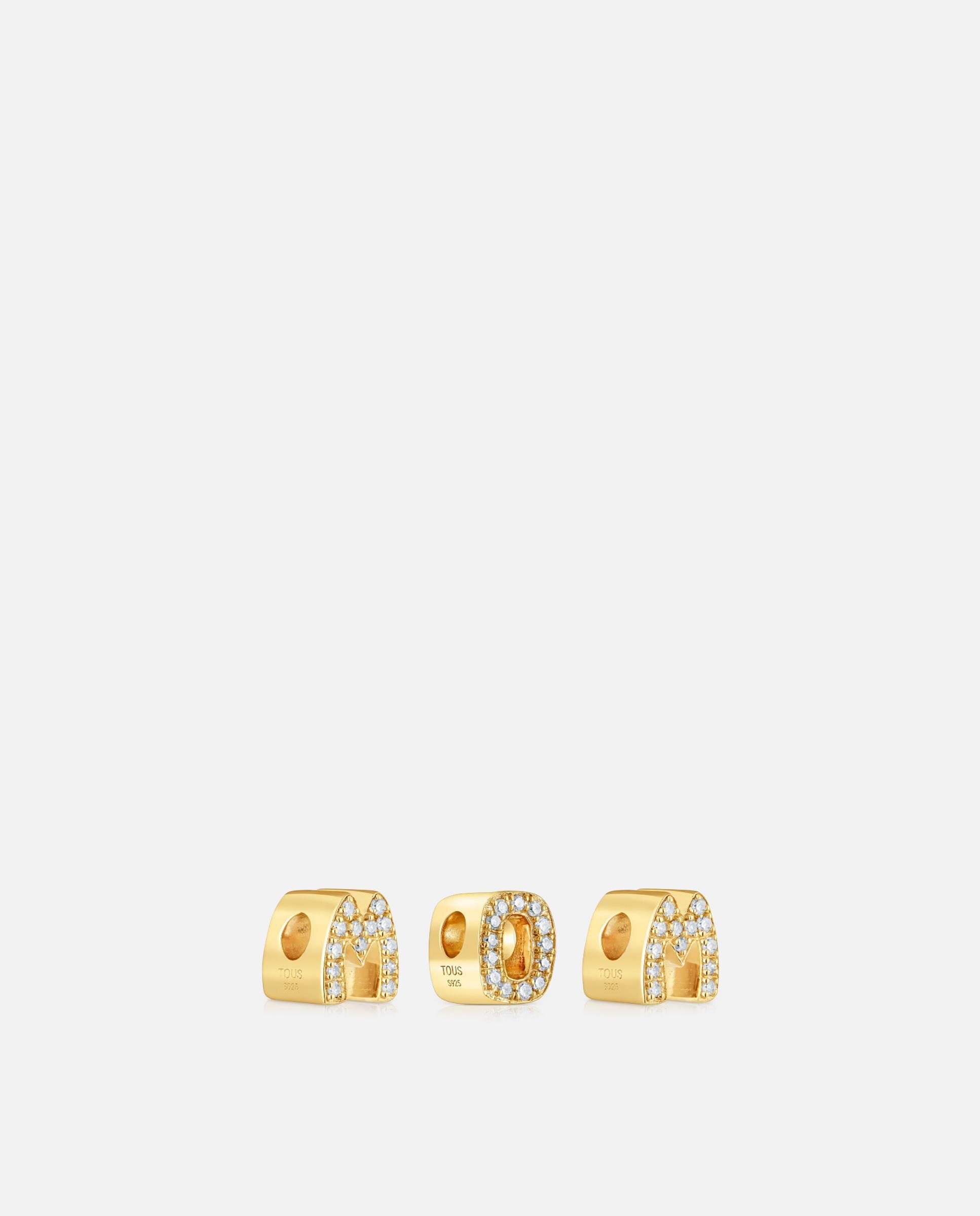 Colgante de cuatro letras mama bañada en oro 18 kt sobre plata - Tous - Blanco Blanco-2
