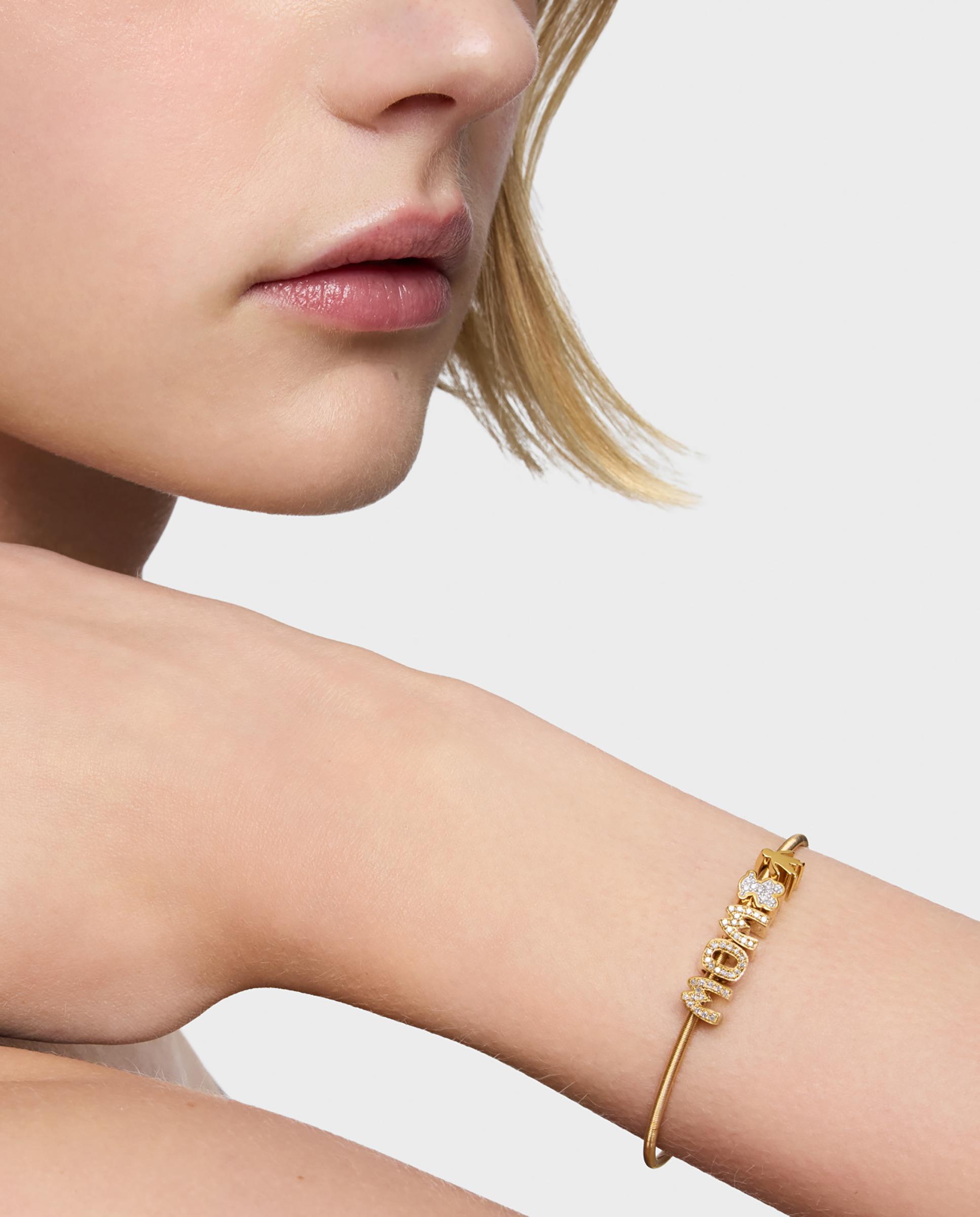 Colgante de cuatro letras mama bañada en oro 18 kt sobre plata - Tous - Blanco Blanco-5