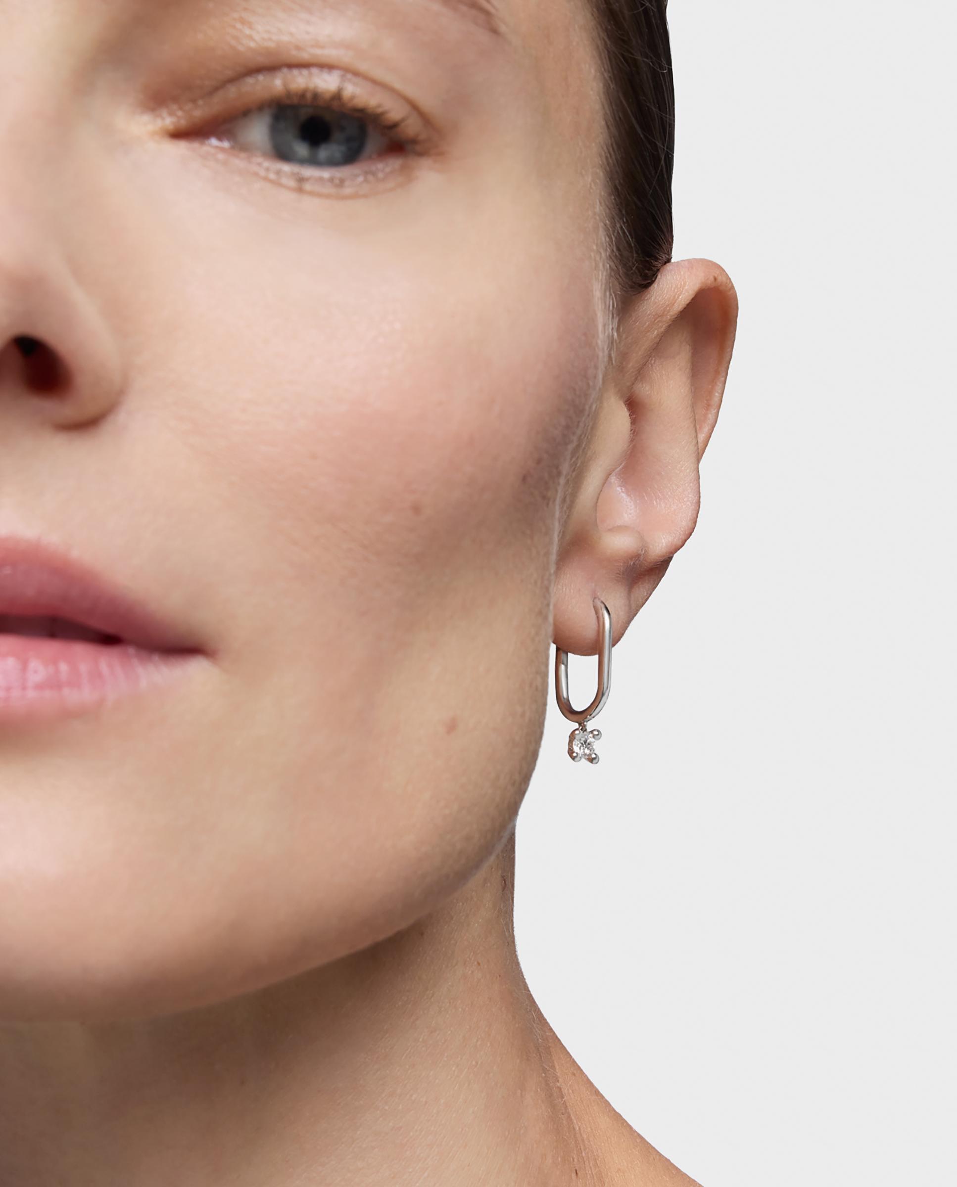 Pendientes de aro shine lgd de platino con diamantes creados en laboratorio 0,36 ct - Tous - Blanco Blanco-4
