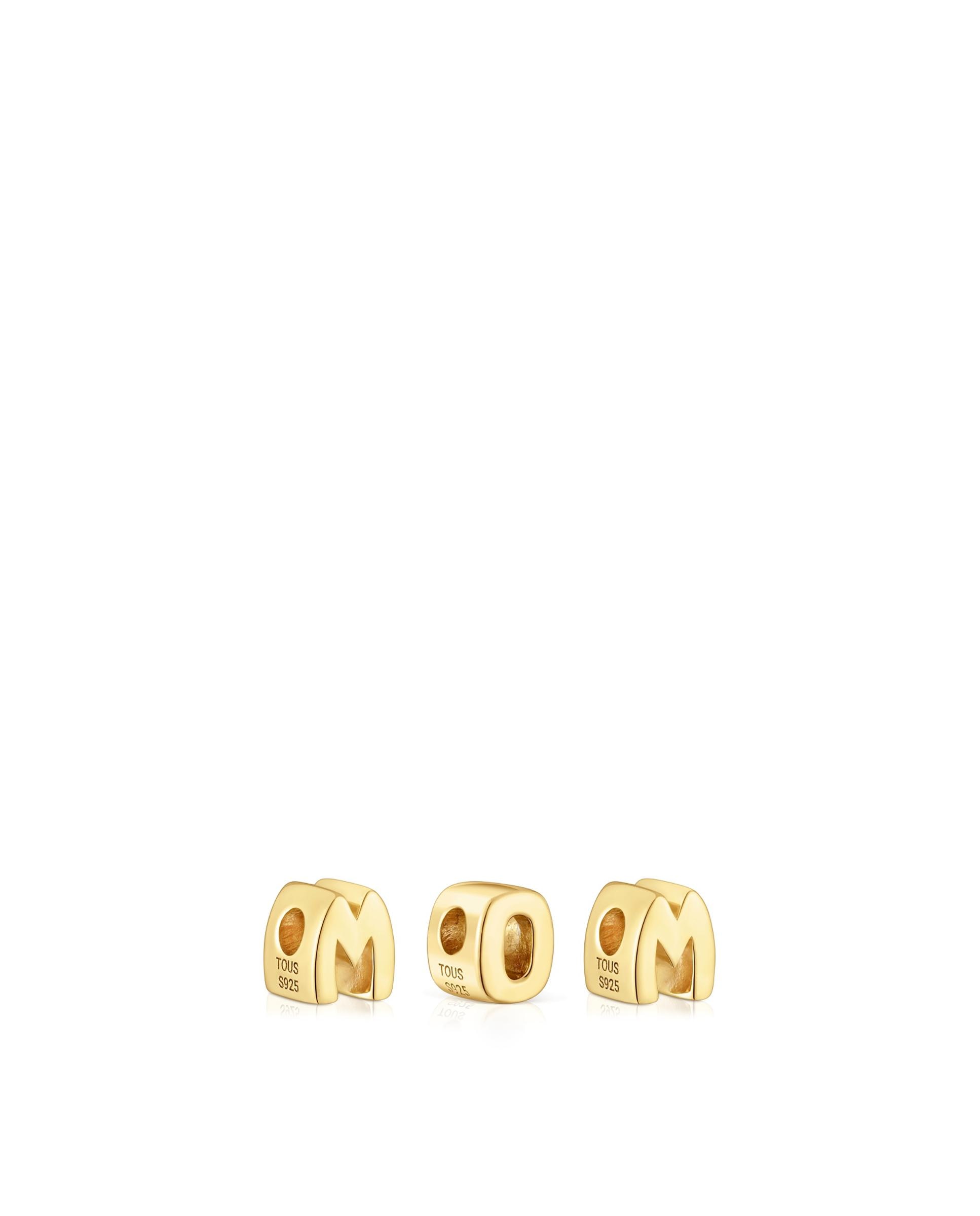 Colgante de tres letras tous mom de plata - Dorado Dorado-3