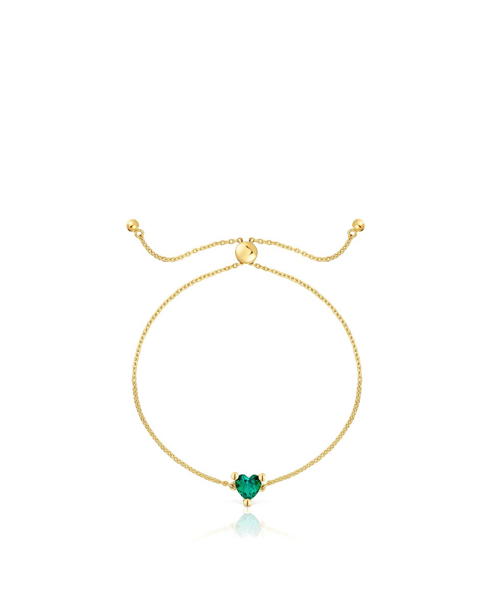 Pulsera cadena Garden Of Love LGG con baño de oro 18 kt sobre plata y esmeralda creada en laboratorio Verde-2