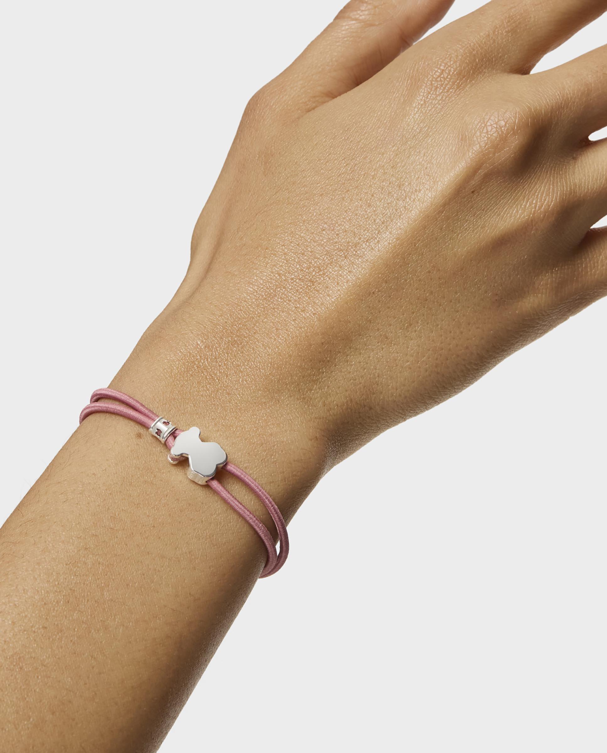 Pulsera tous sweet dolls elástica de 17cm con motivo de plata - Rosa Rosa-5